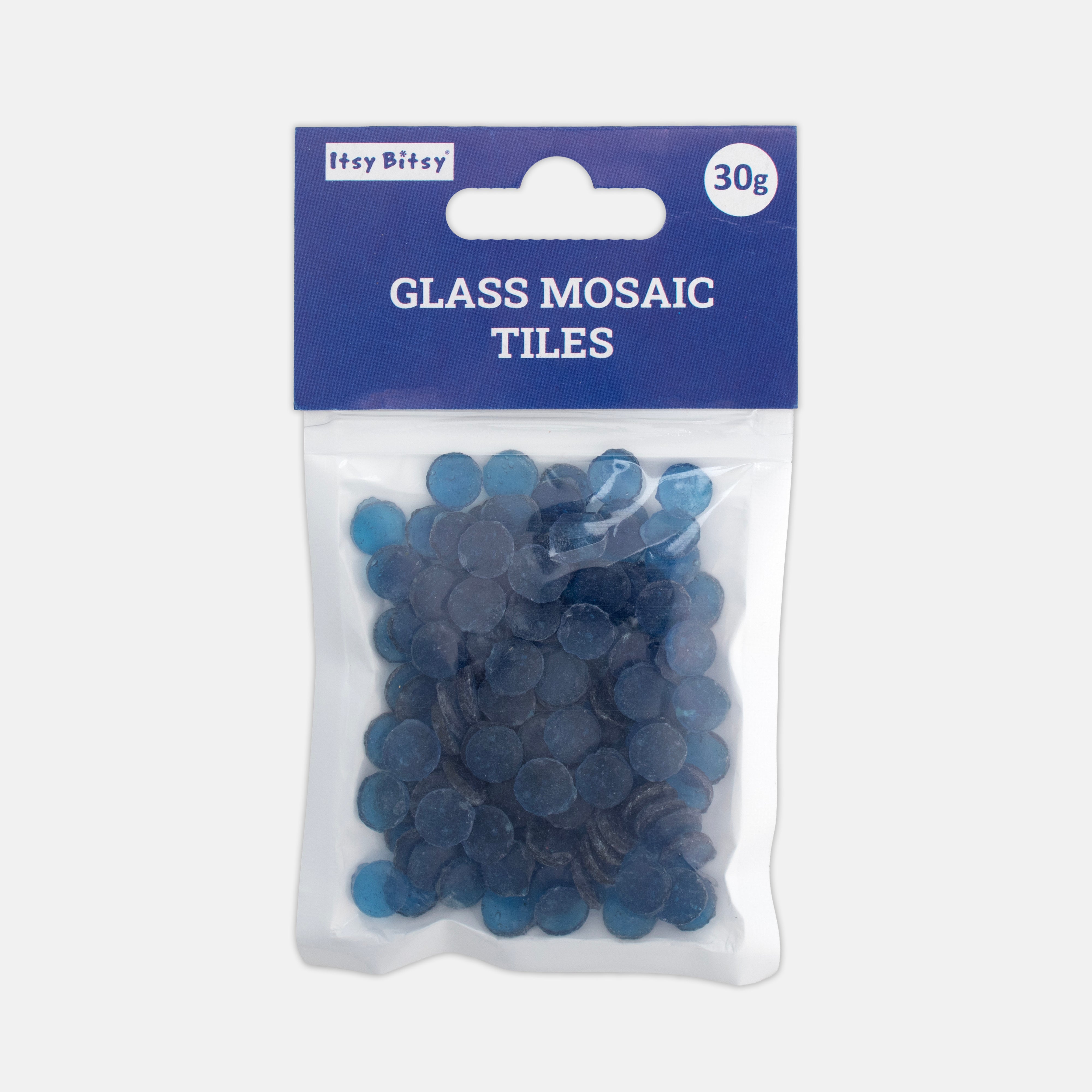 Glass Mosaic Tiles - Blue, Round, 2mm, 30gm