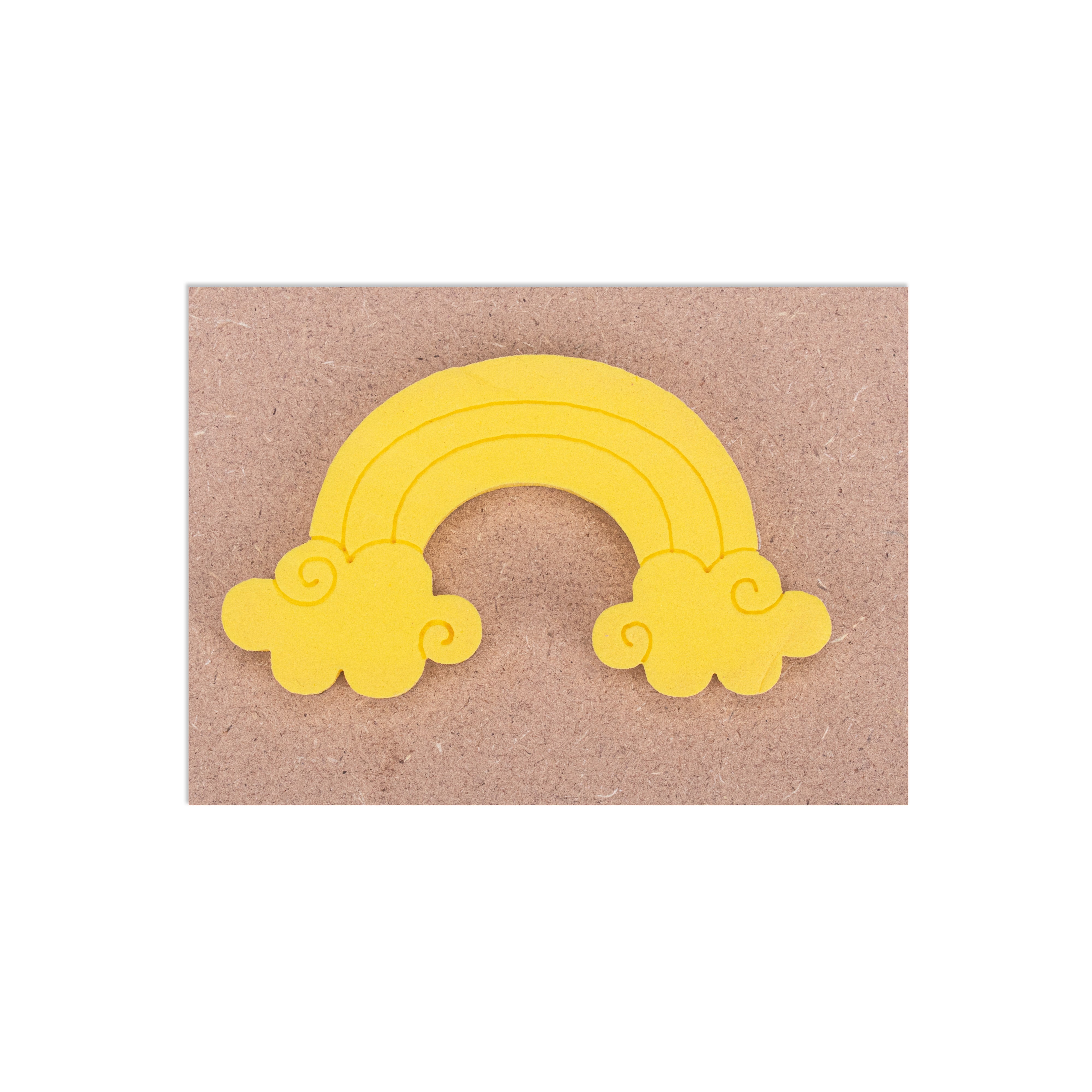 Foam Stamp Rainbow 6.9 x 3.8cm X 5mm Thick (MDF Base 5.5mm thick rectangle 8.2 x 5.9cm) 1pc