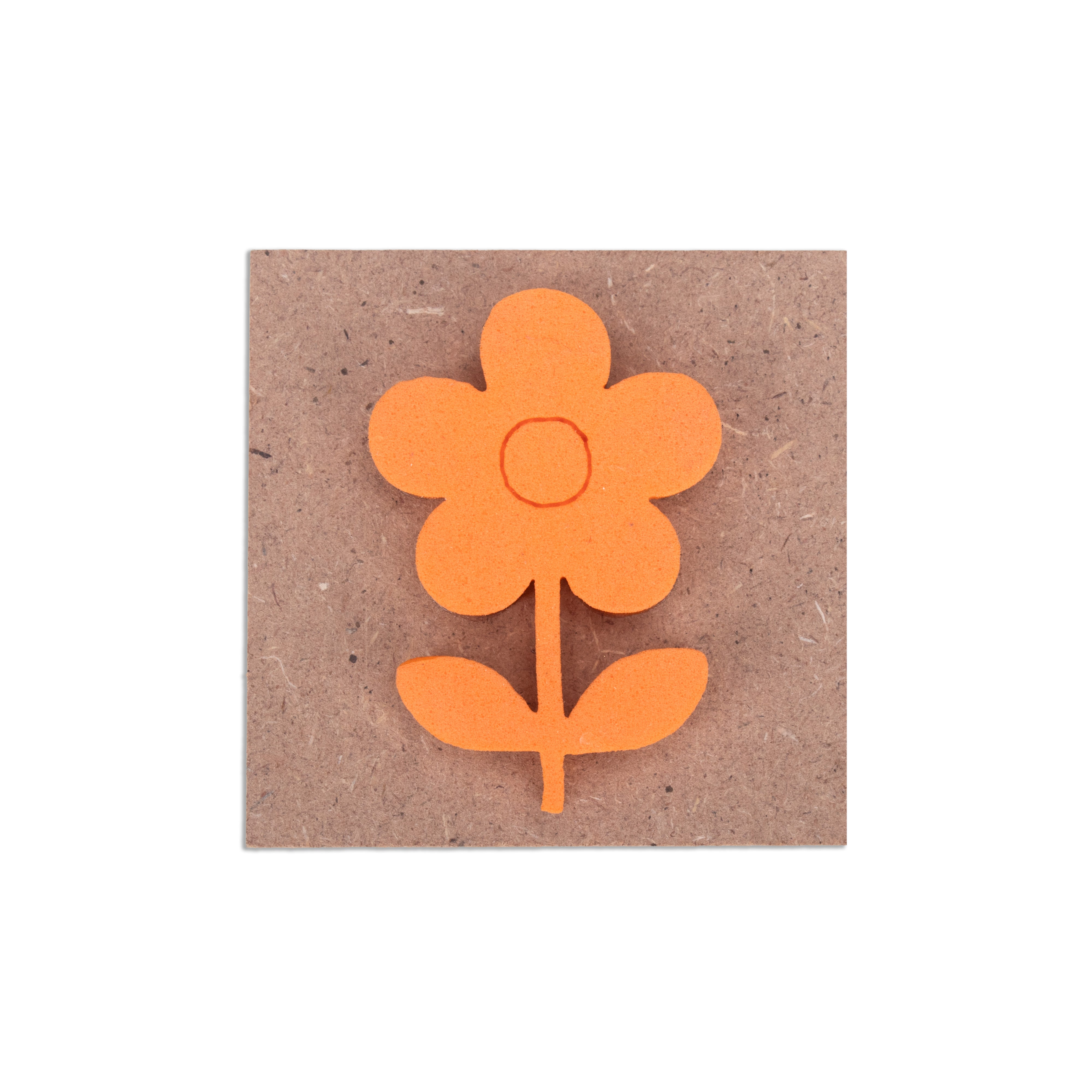 Foam Stamp Wild Blossom 4.3 x 2.8cm X 5mm Thick (MDF Base 5.5mm thick square 5 x 5cm) 1pc