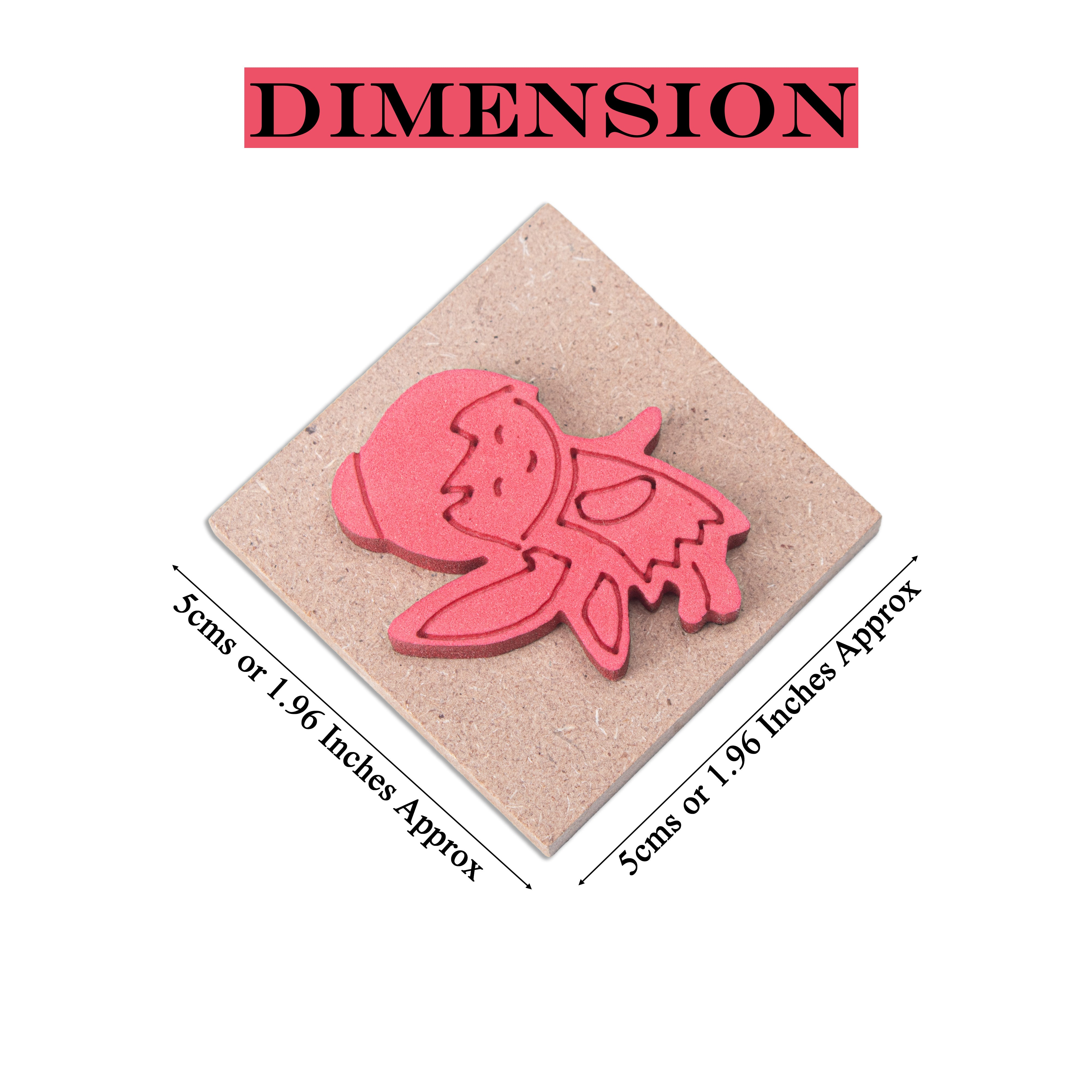 Foam Stamp Little Fairy 4.4 x 3.7cm X 5mm Thick (MDF Base 5.5mm thick square 5 x 5cm) 1pc