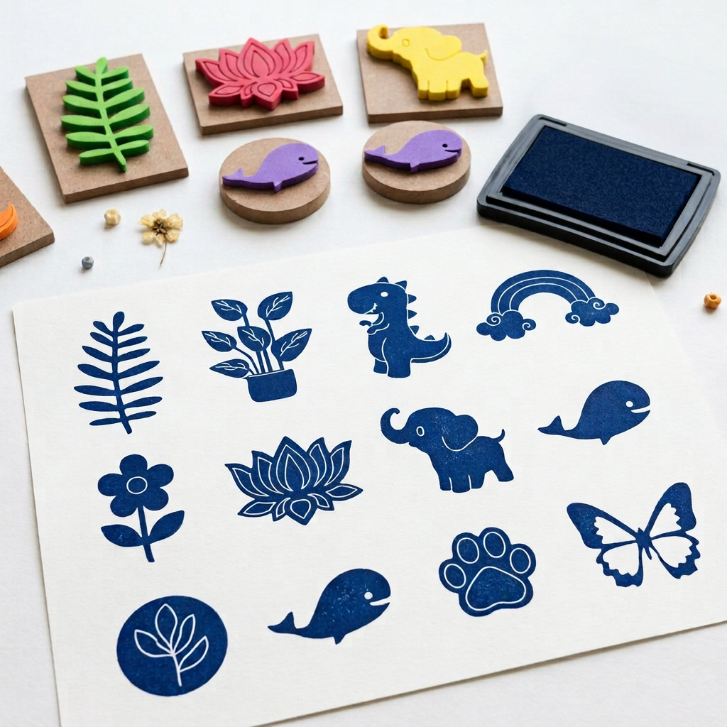 Foam Stamp Monkey 4.7 x 4cm X 5mm Thick (MDF Base 5.5mm thick square 5 x 5cm) 1pc