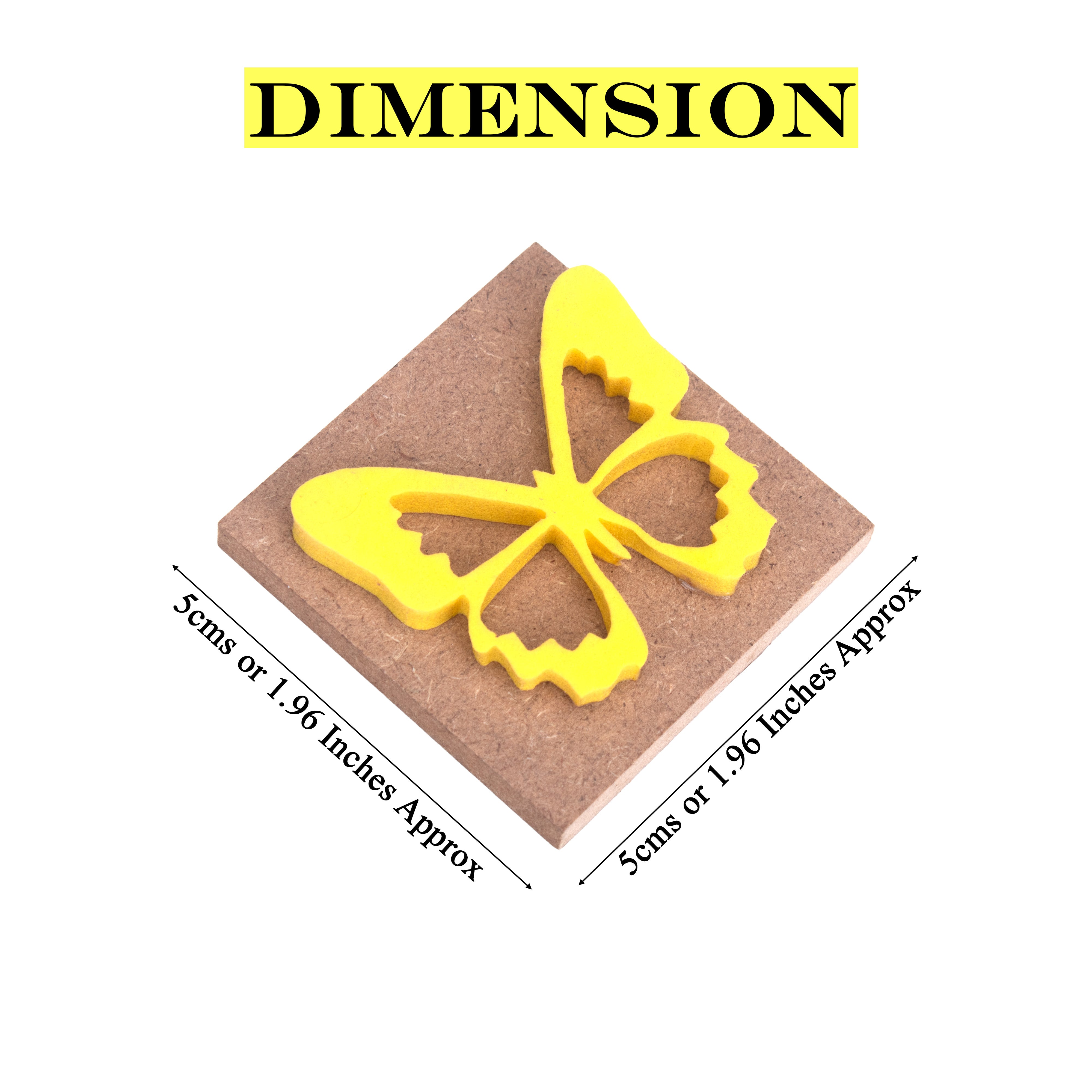 Foam Stamp Whimsy Flutter 4.5 x 4cm X 5mm Thick (MDF Base 5.5mm thick square 5 x 5cm) 1pc