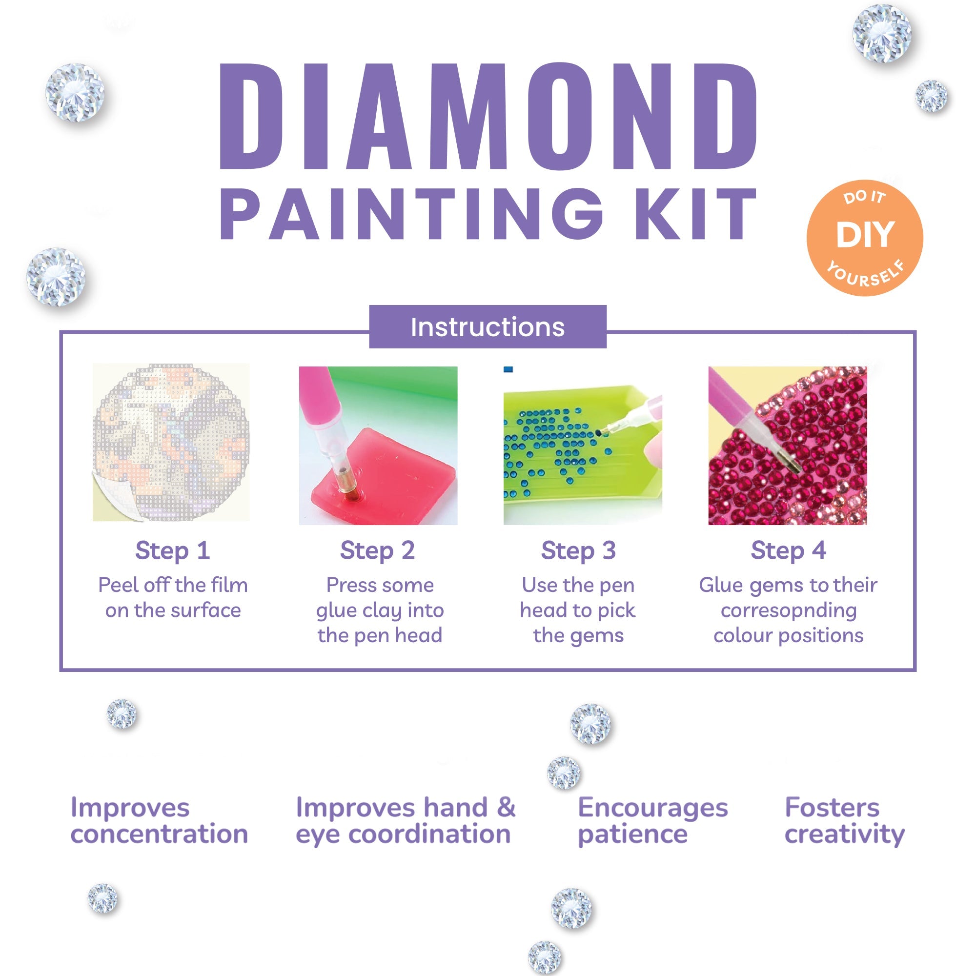 5D Diamond Painting Kit Parrot 15 X 15cm 1pc