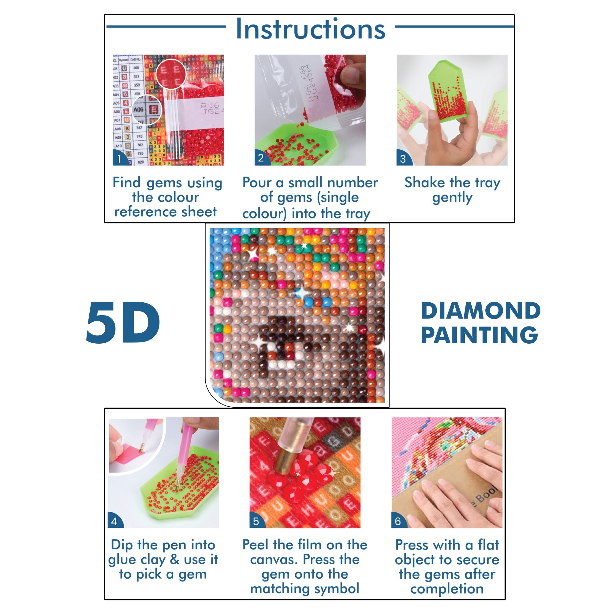 5D Diamond Painting Kit Ornate Elephant 30 X 30cm 1pc Acetate Box