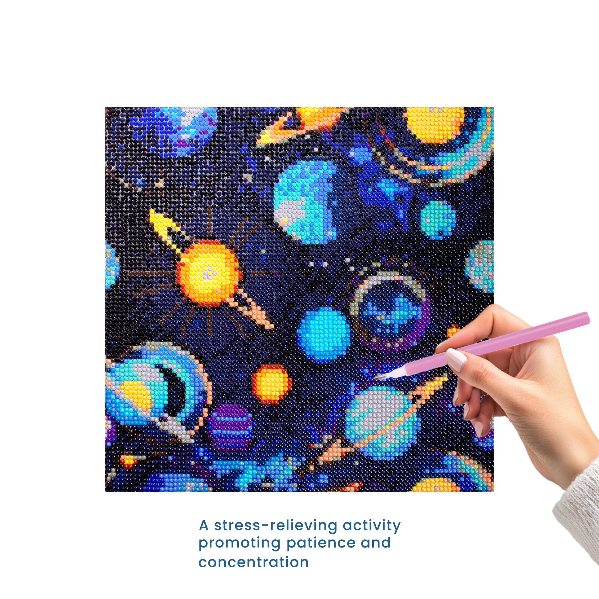 (30 X 30 cm) - 5D Diamond Painting - Mystic Galaxy  Matching Frame Combo