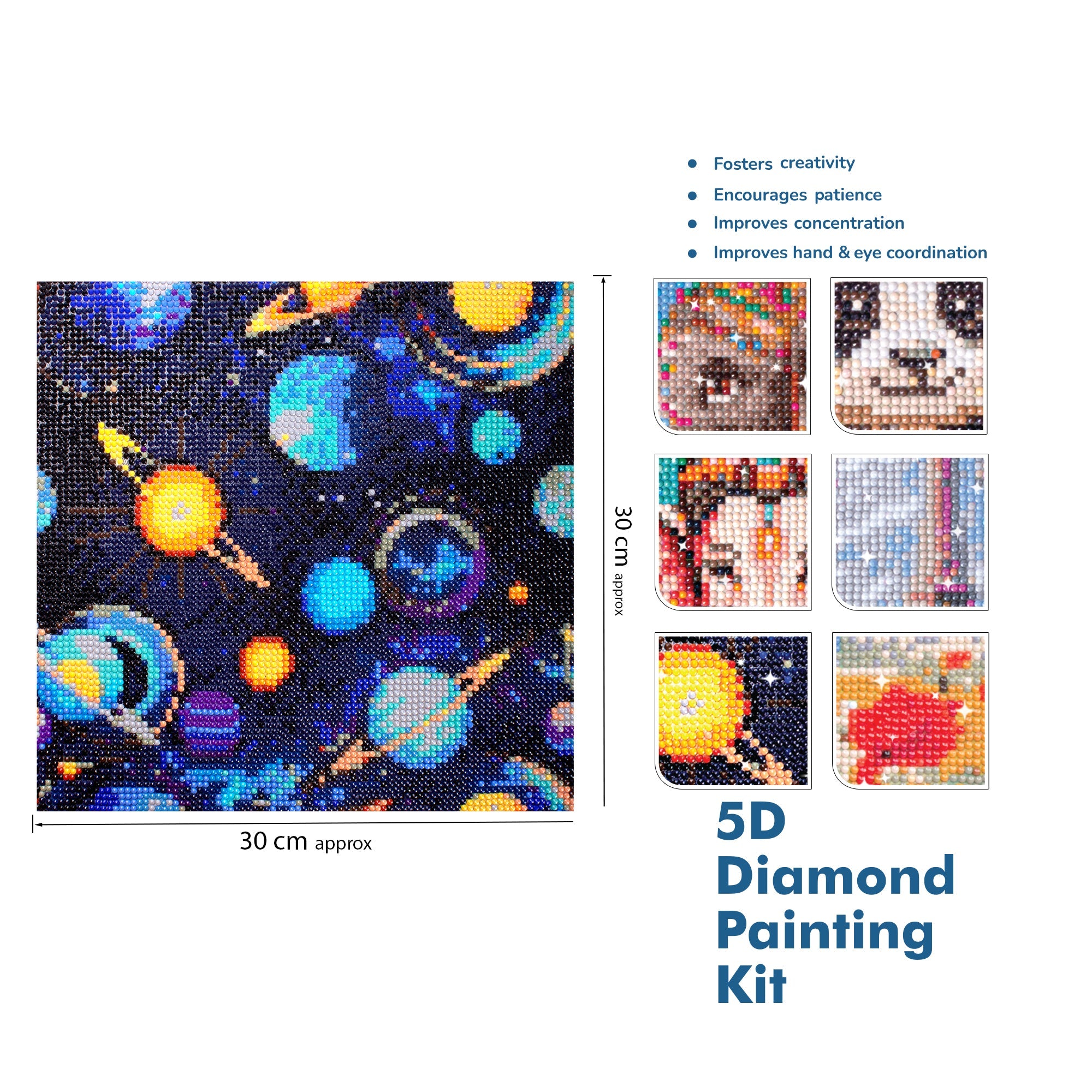 5D Diamond Painting Kit Mystic Galaxy 30 X 30cm 1pc Acetate Box
