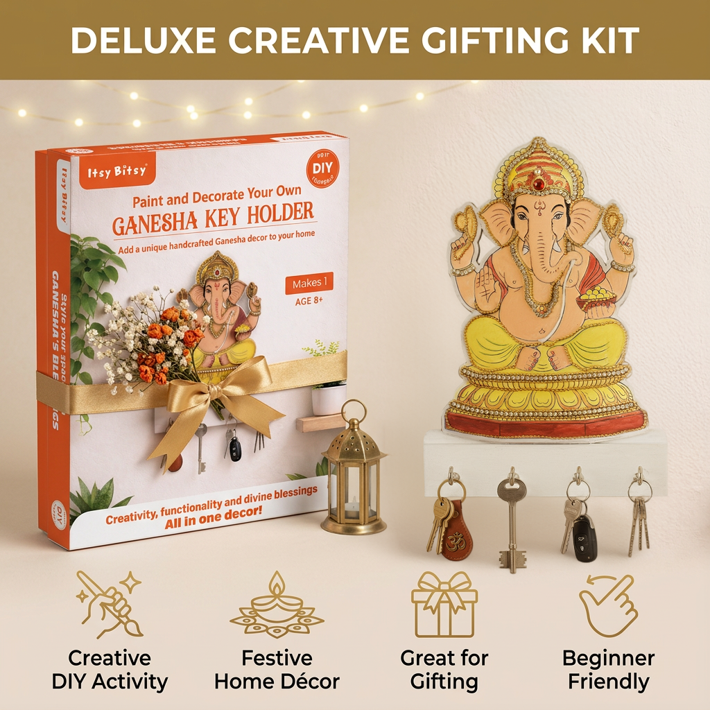 DIY Paint and Decorate Your Own Ganesha Key Holder Kit 1 BOX