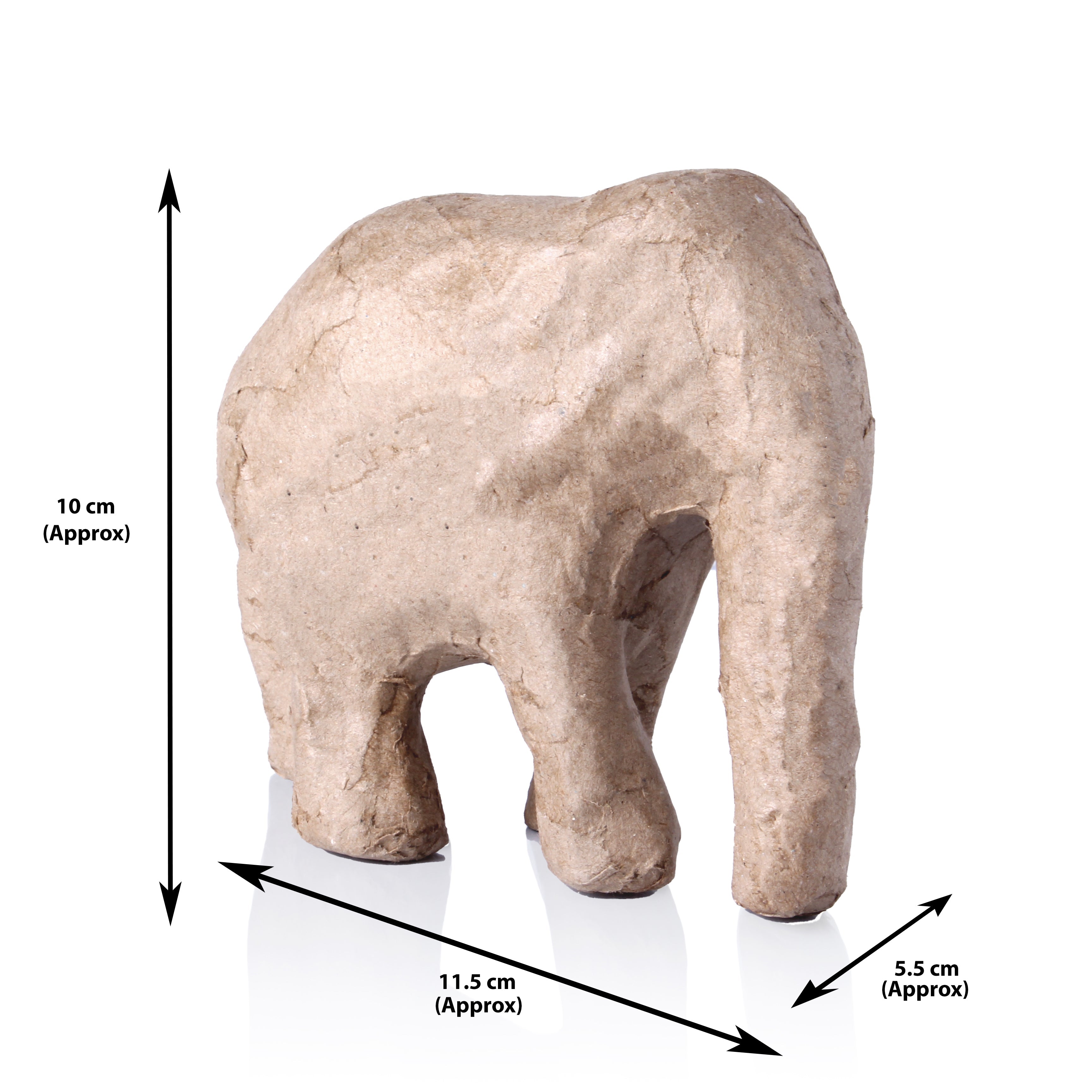 Paper Mache Elephant Medium Approx L11.5 X W5.5 X H10cm 1pc