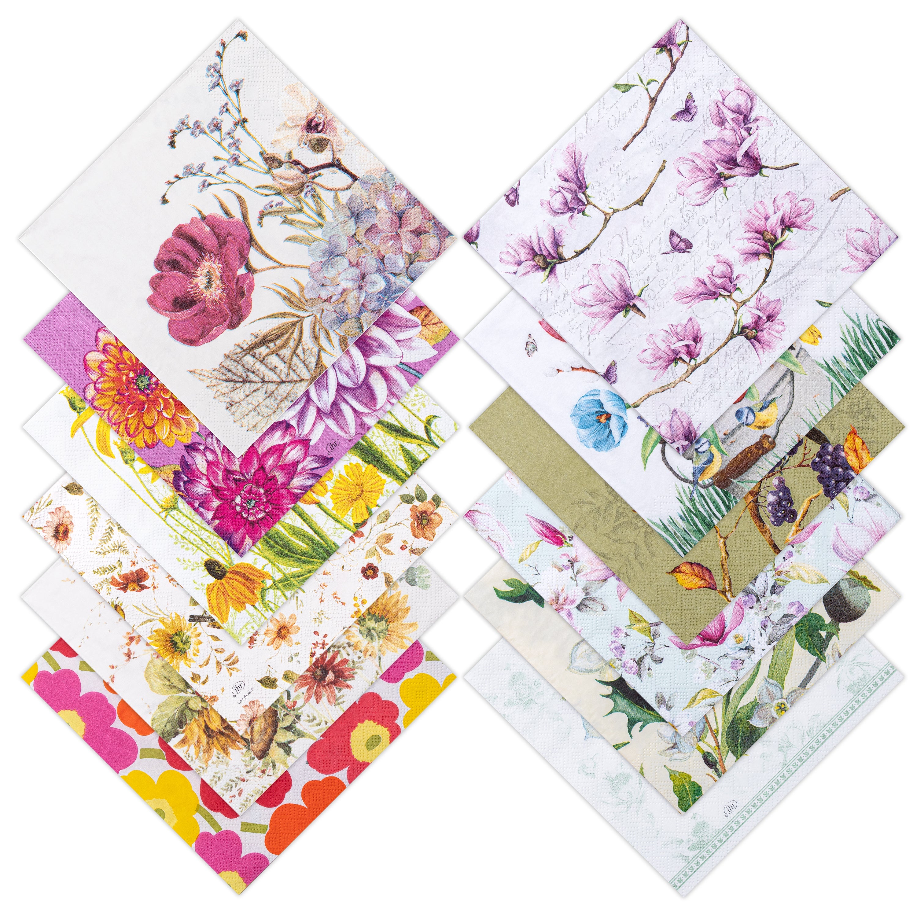 Decoupage Napkin Ruby Blossom 13 X 13inch 3PLY 1pc