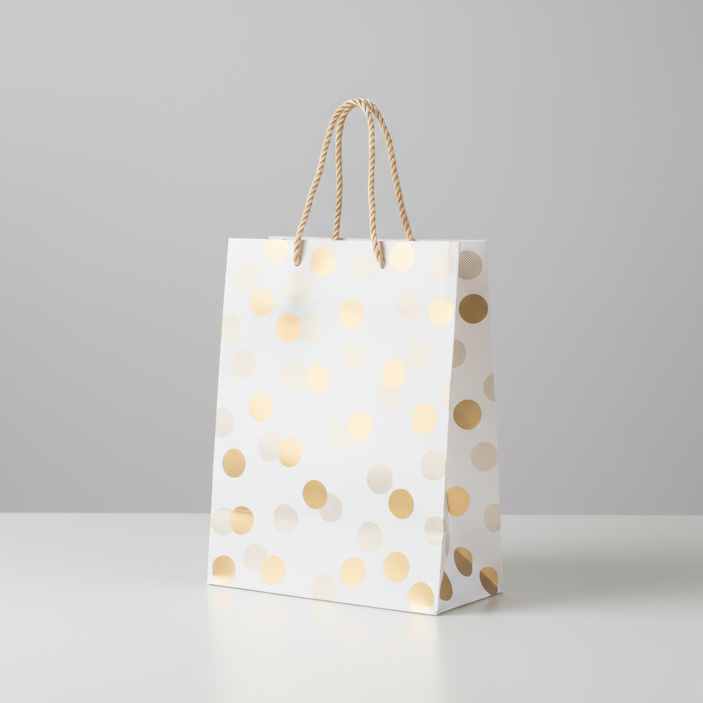 Foil Printed Paper Gift Bag Polka Dot 18 X 23 X 10cm 1pc