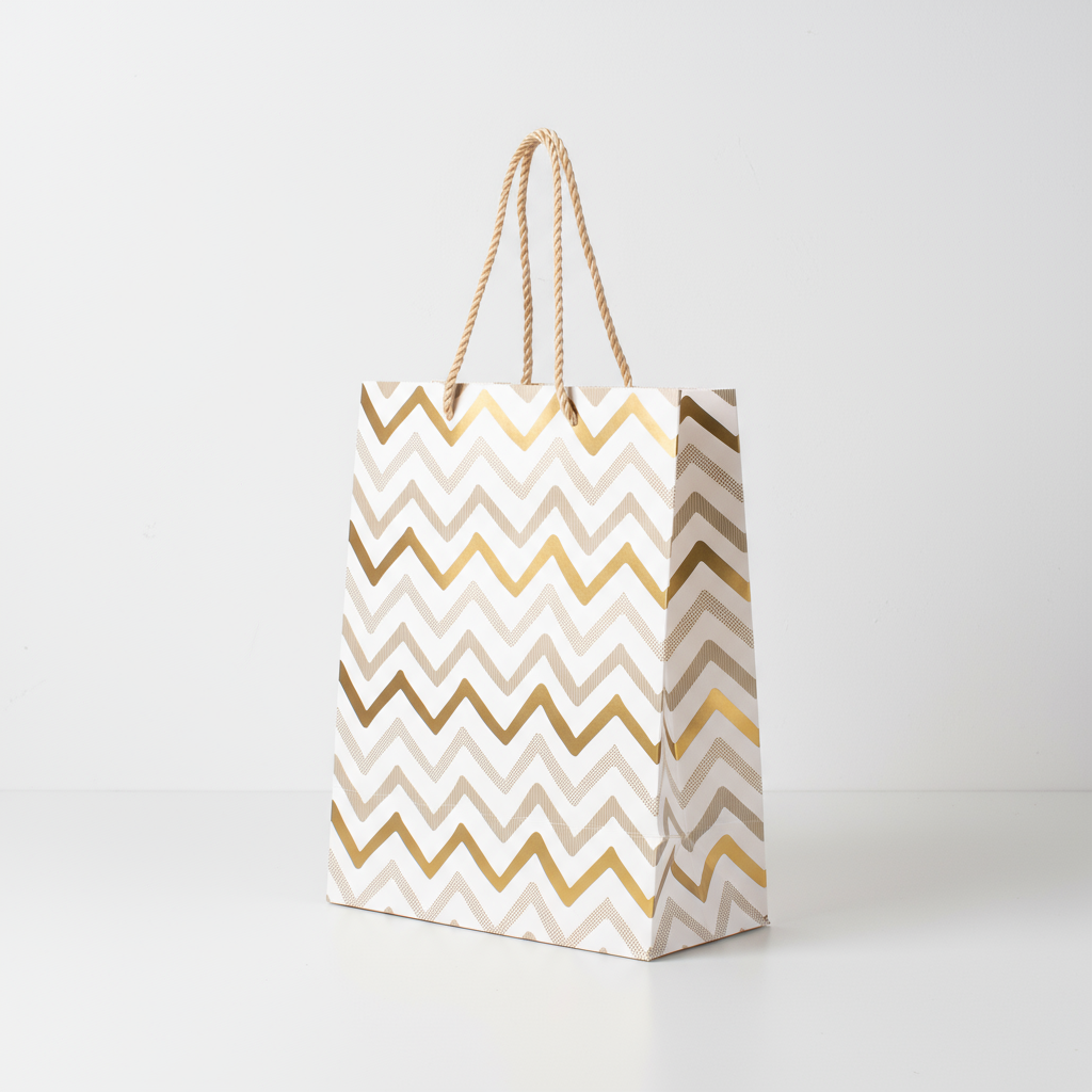 Foil Printed Paper Gift Bag Waves 18 X 23 X 10cm 1pc