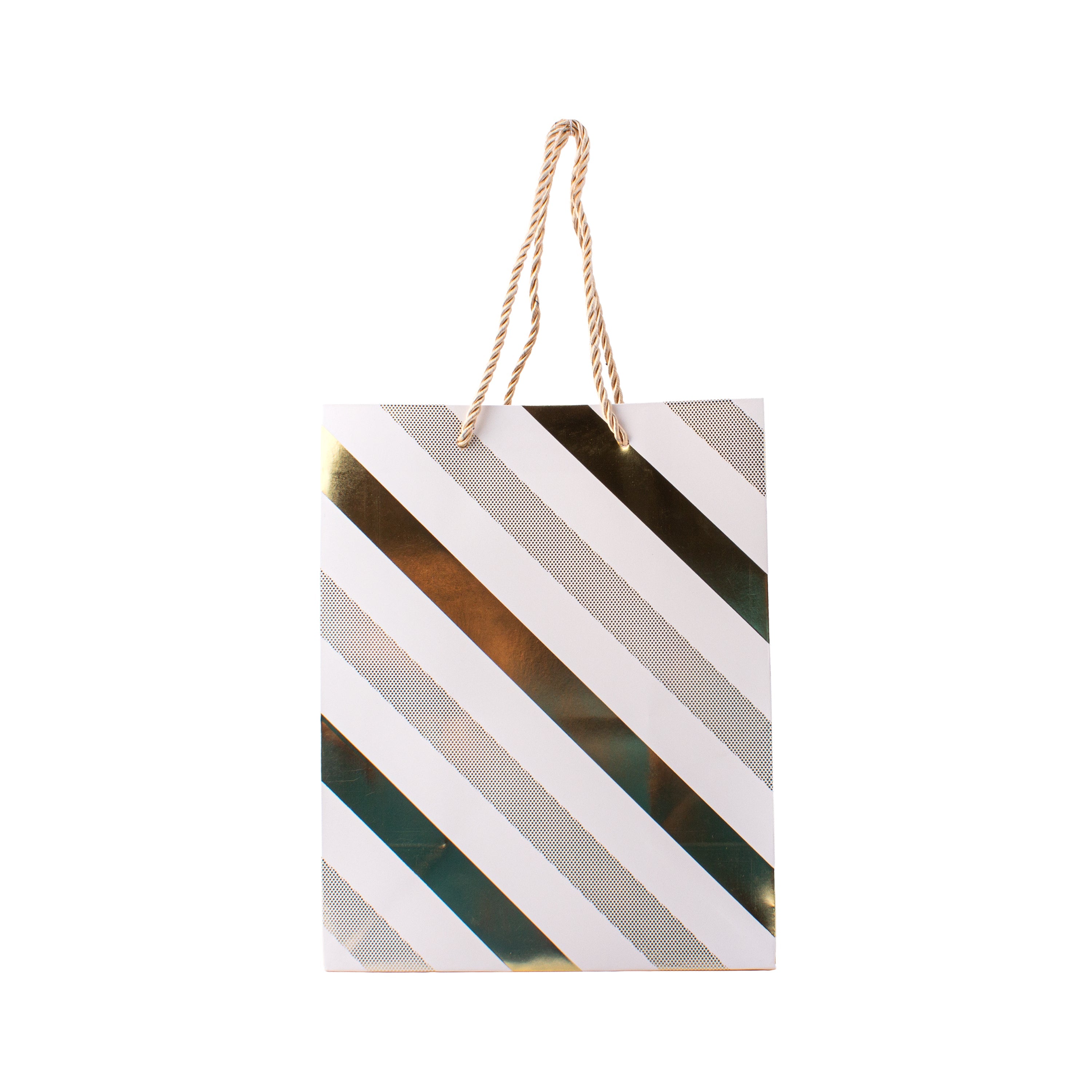 Foil Printed Paper Gift Bag Stripe 18 X 23 X 10cm 1pc
