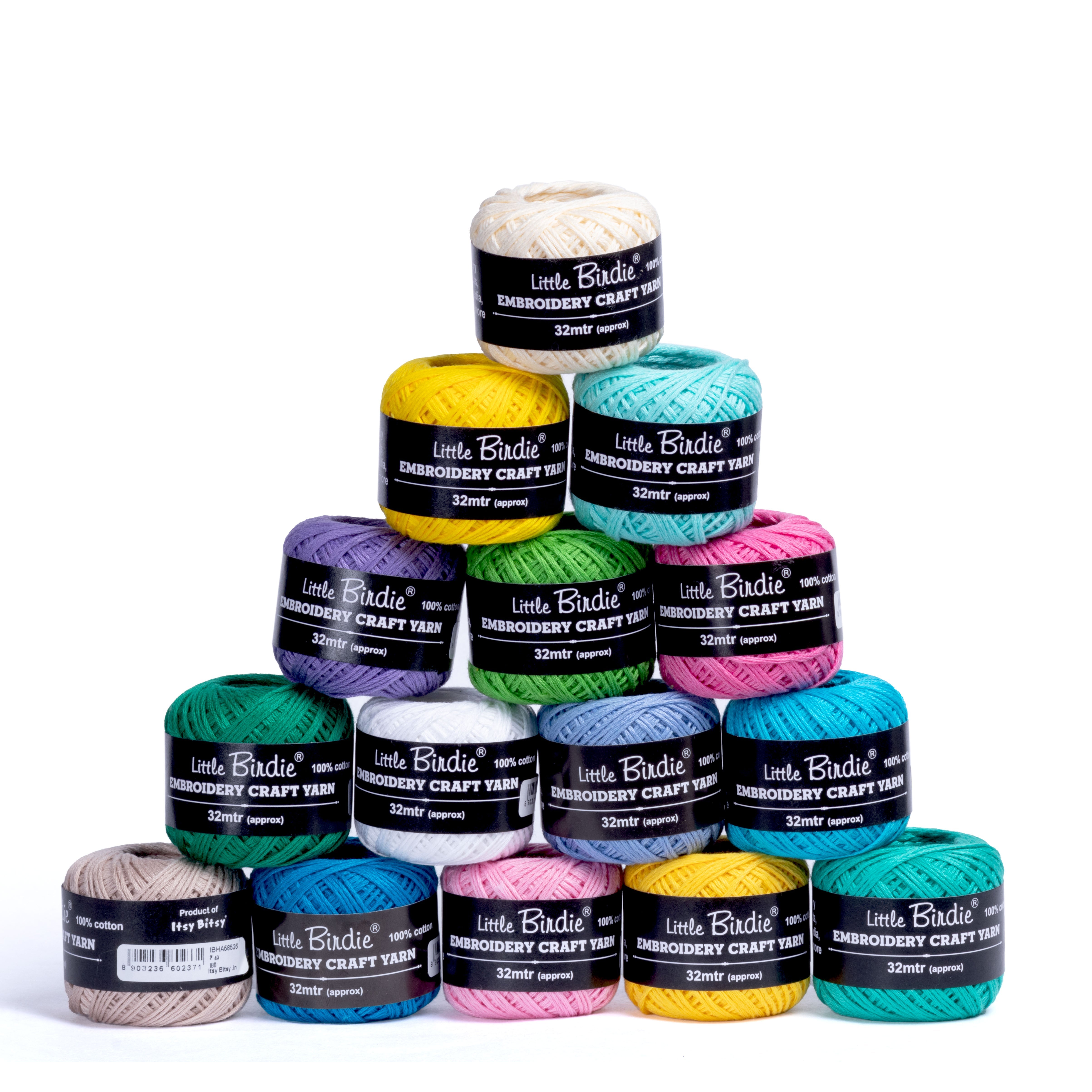 Crochet & Embroidery Thread - Cotton, 6 Ply, Light Denim, Approx. 32mt Ball