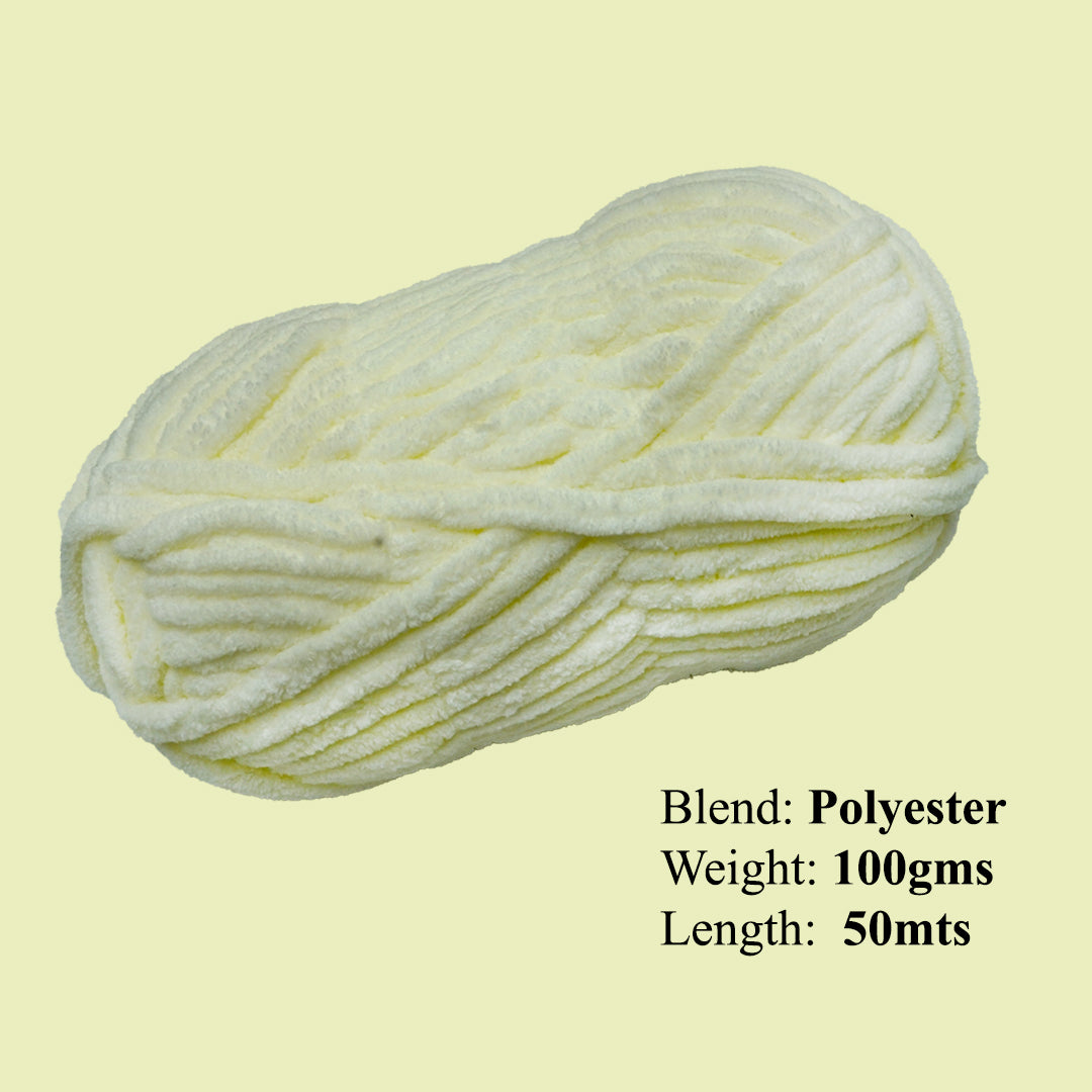 Snuggly Blanket Knitting/Crochet Yarn 100% Polyester Lemon Cream 50m 100g