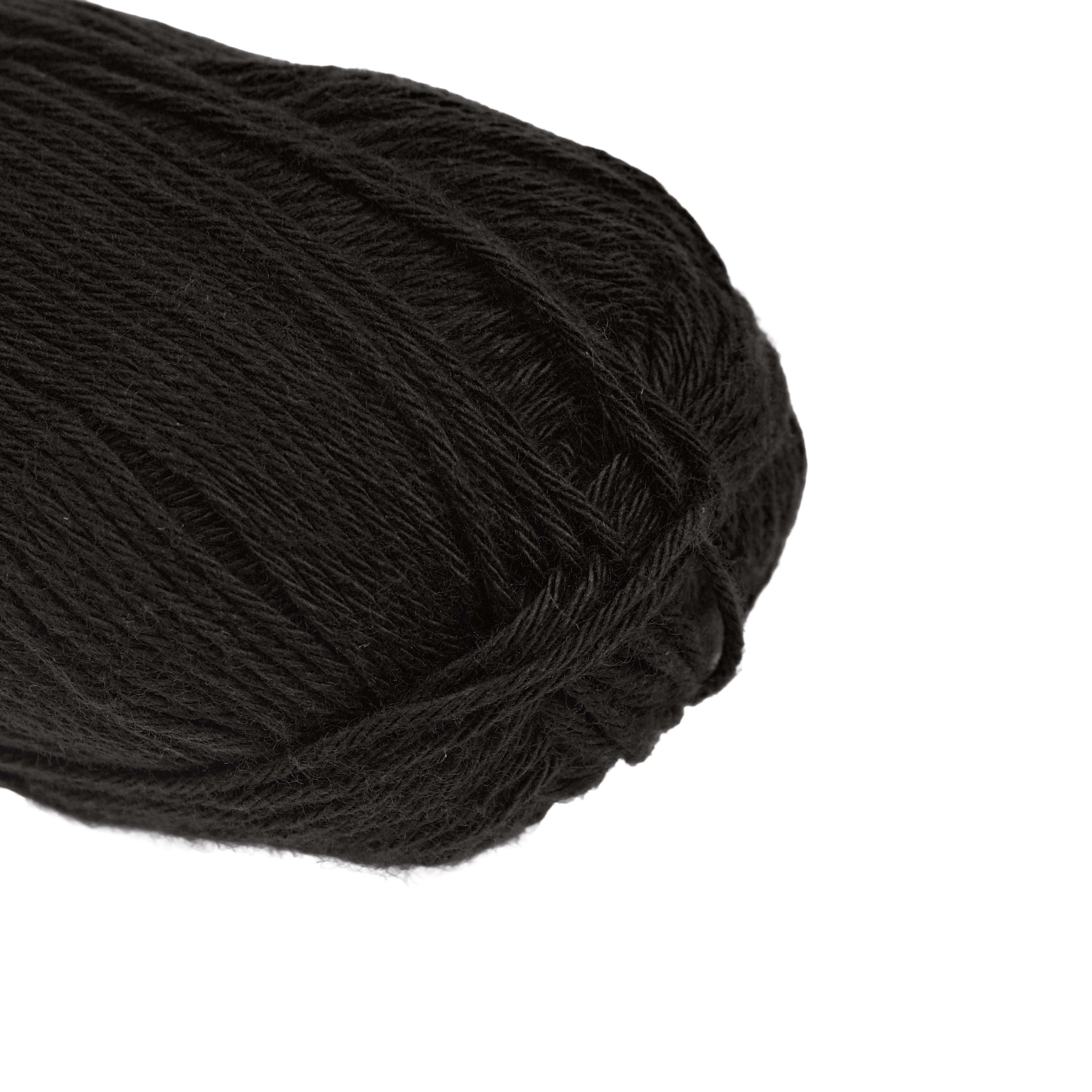 Cotton Comfy Knitting/Crochet Yarn 100% Cotton Jet Black 169m 100g