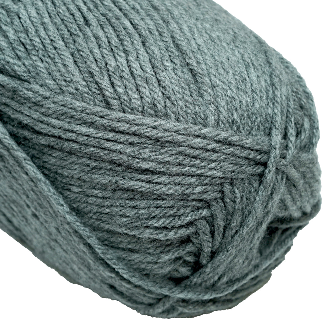 Velvet Touch Knitting/Crochet Yarn 100% Acrylic Grey Melange 200m 100g