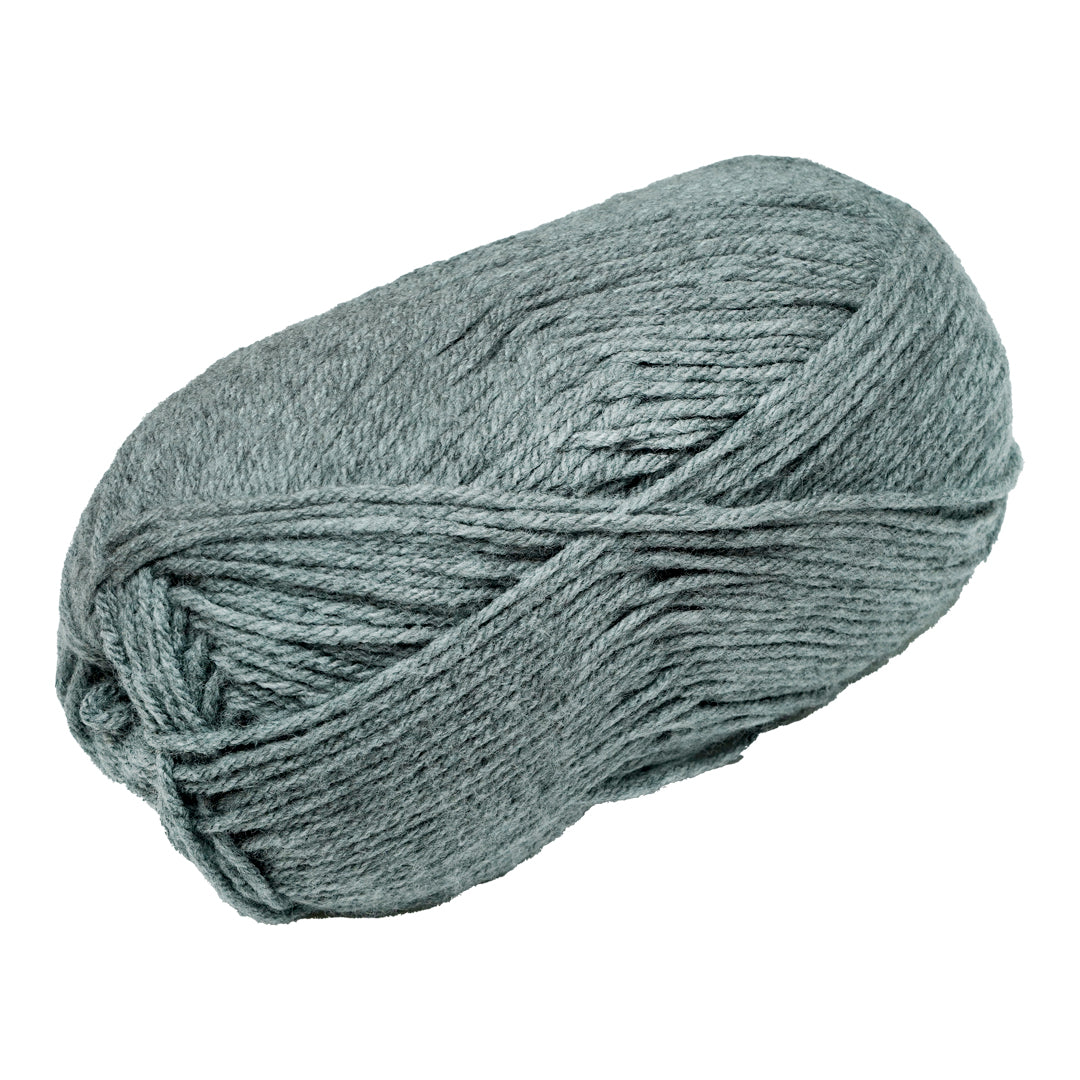 Velvet Touch Knitting/Crochet Yarn 100% Acrylic Grey Melange 200m 100g
