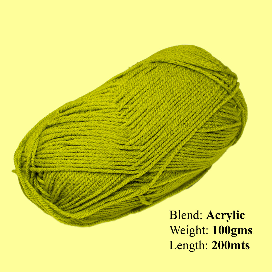 Velvet Touch Knitting/Crochet Yarn 100% Acrylic Celery 200m 100g