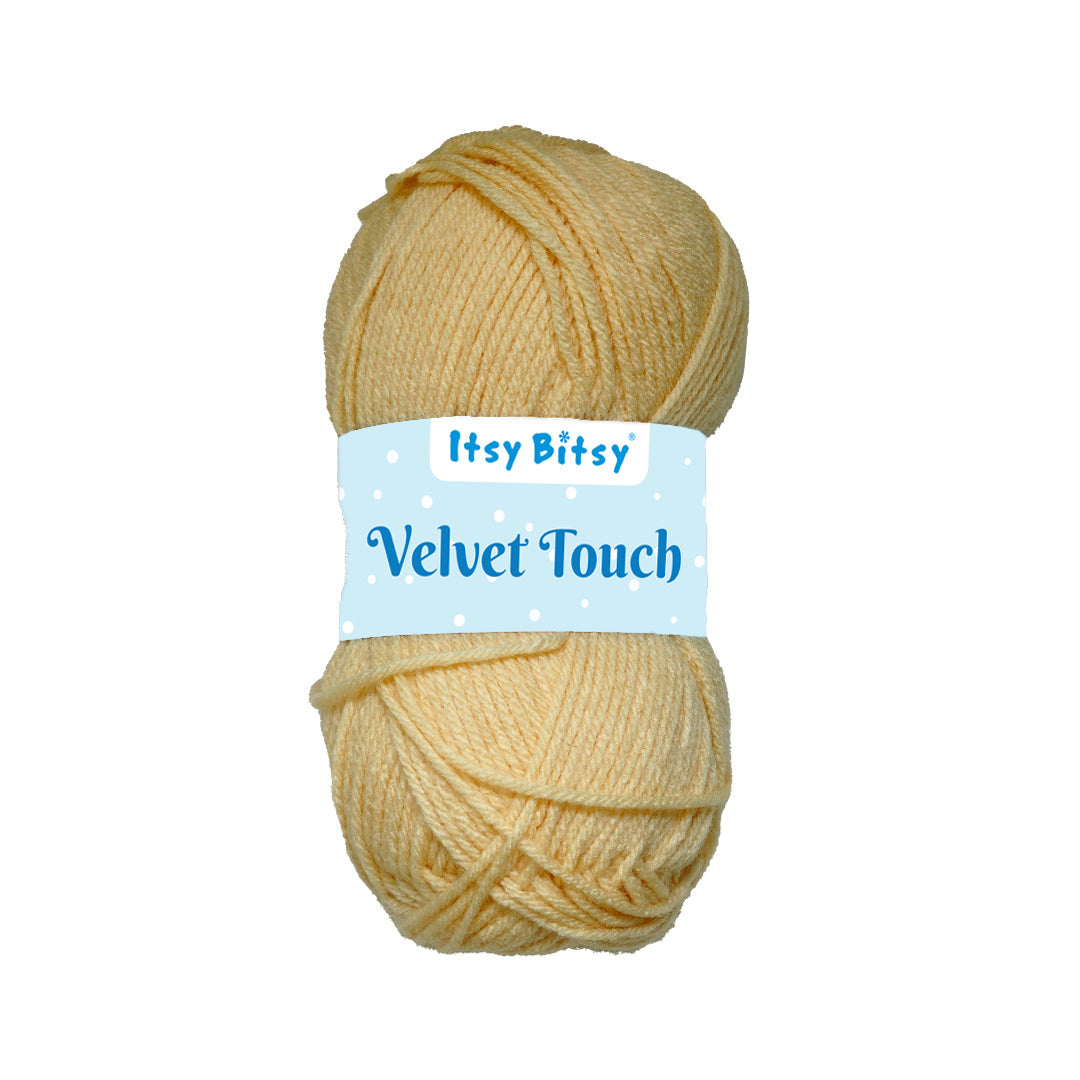 Velvet Touch Knitting/Crochet Yarn 100% Acrylic Wheat 200m 100g