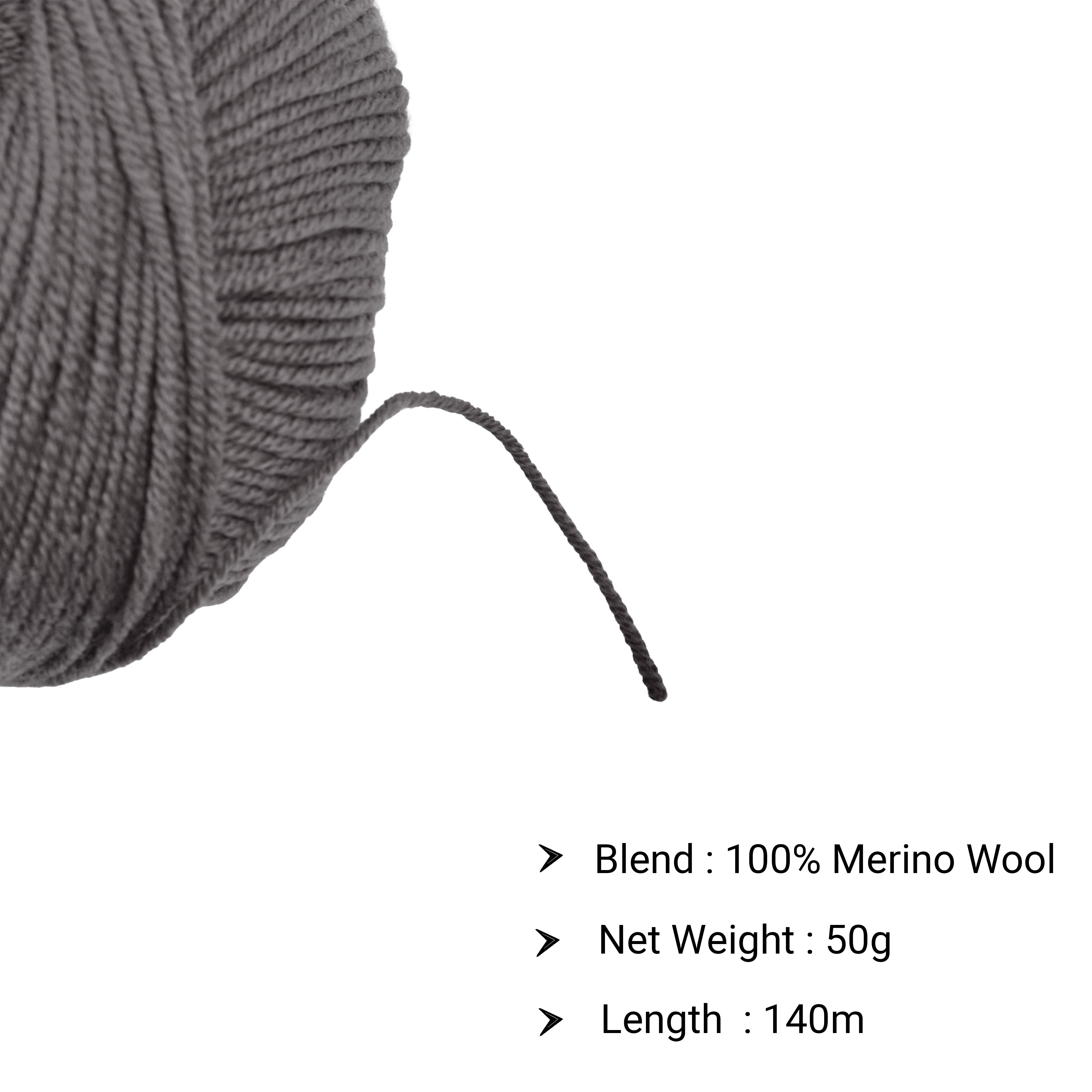 New Zealand Merino Knitting/Crochet Yarn 100% Merino Wool Custard Cream 140m 50g