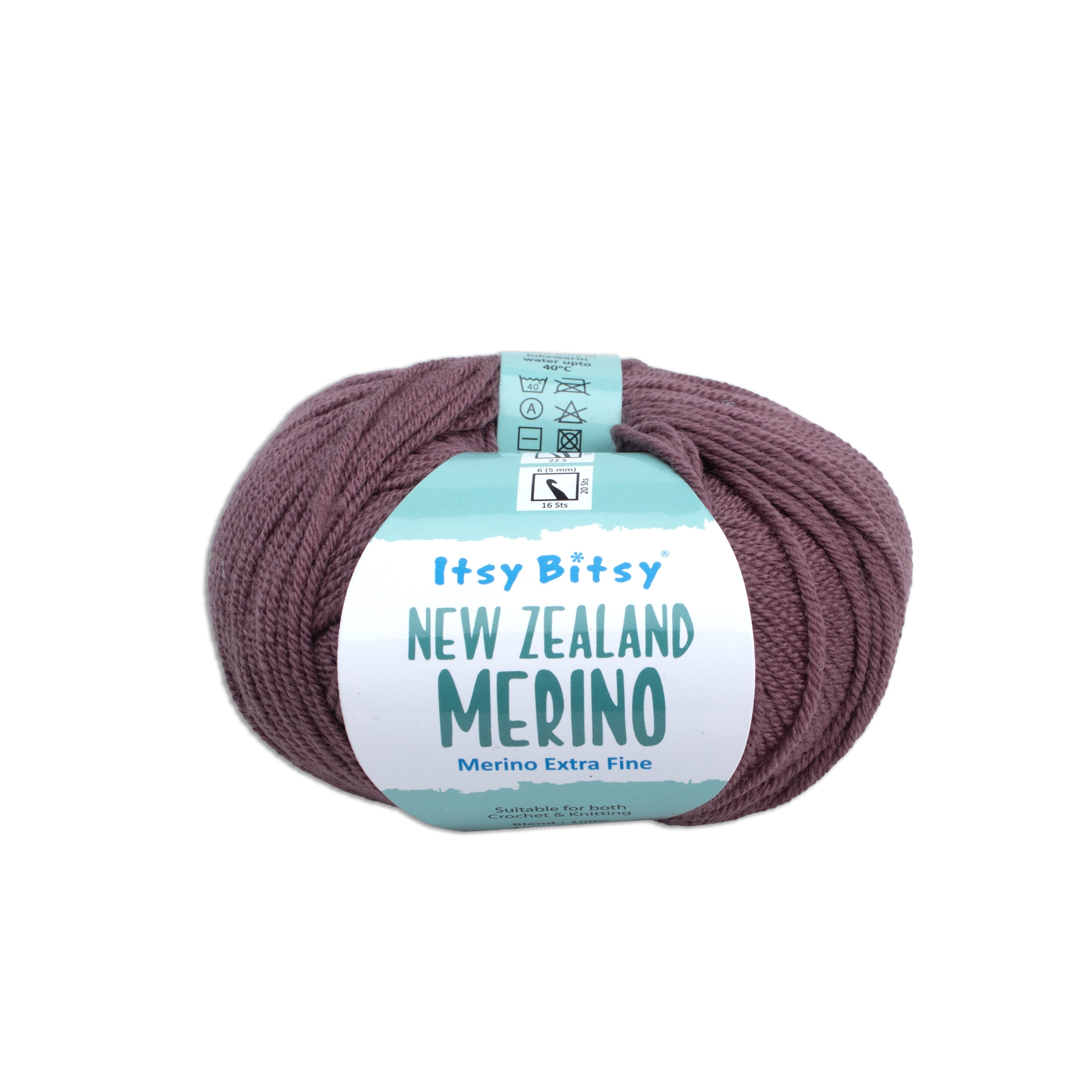 New Zealand Merino Knitting/Crochet Yarn 100% Merino Wool Dusty Mauve 140m 50g