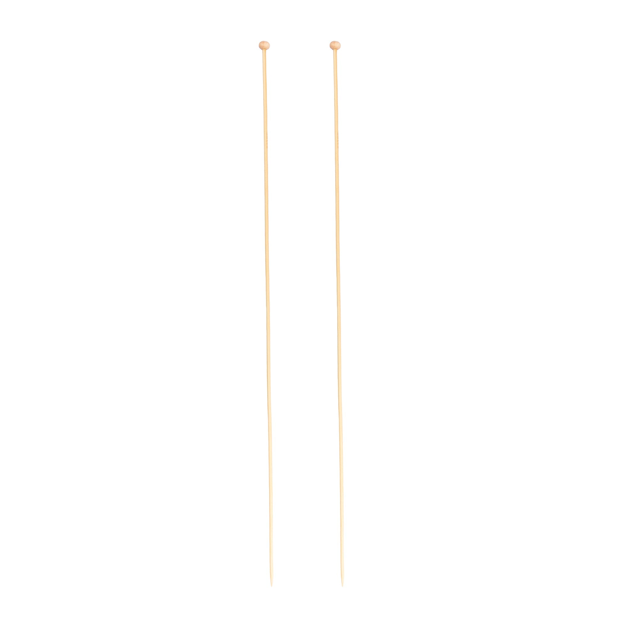 Bamboo Knitting Needles Natural 2.25mm X 35cm 2pc