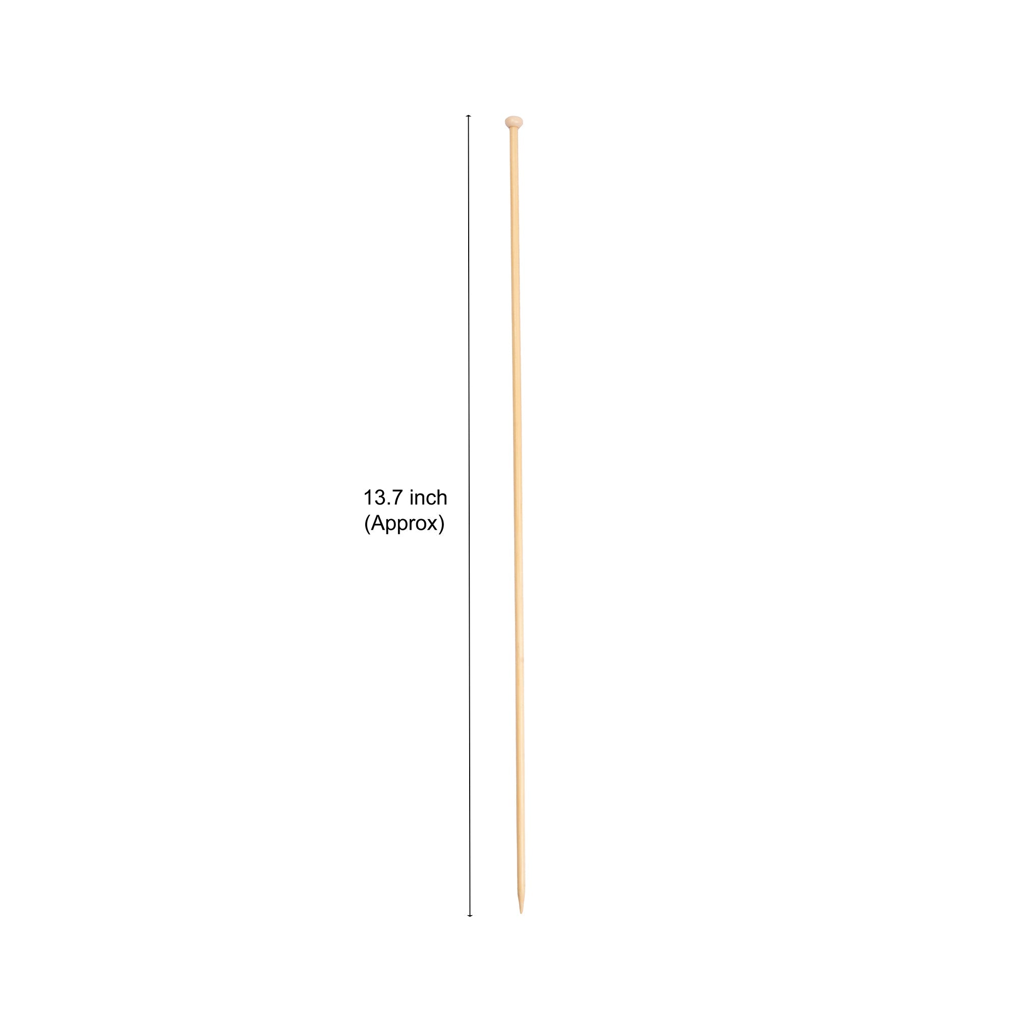 Bamboo Knitting Needles Natural 3.75mm X 35cm 2pc