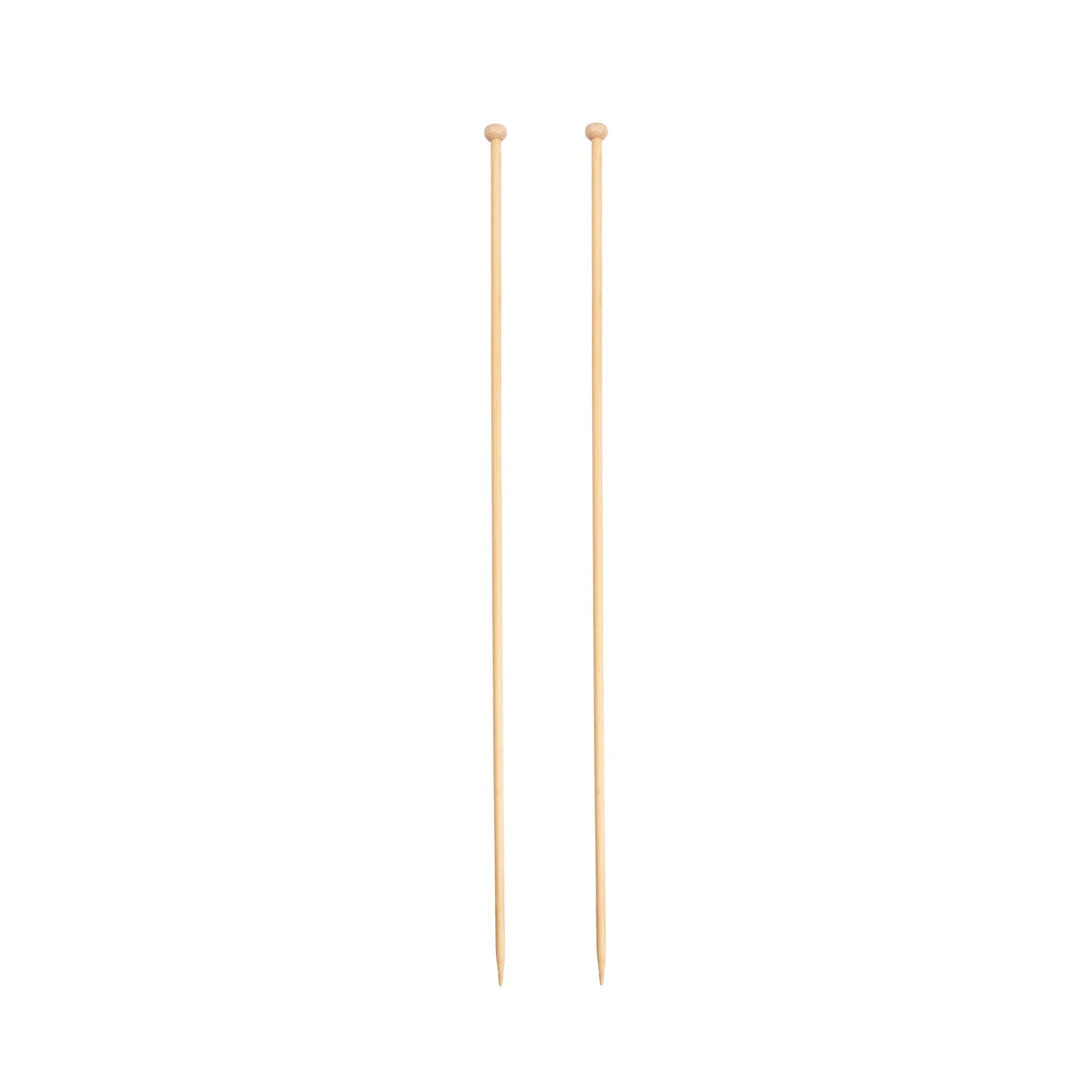 Bamboo Knitting Needles Natural 4mm X 35cm 2pc