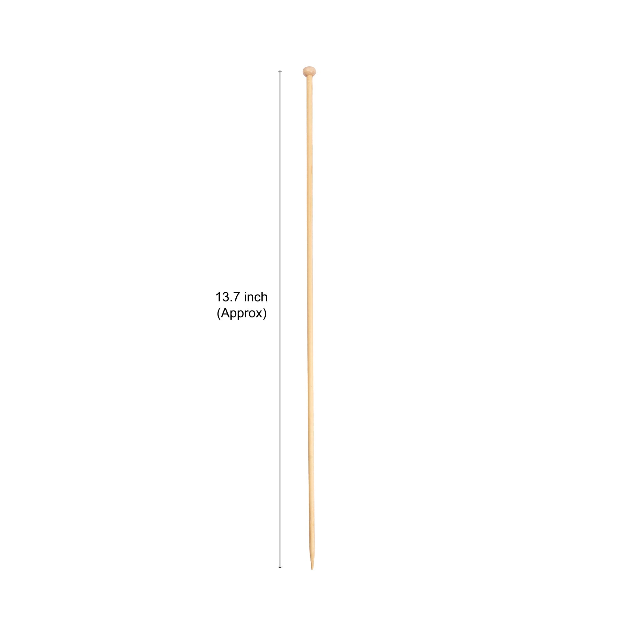 Bamboo Knitting Needles Natural 4mm X 35cm 2pc