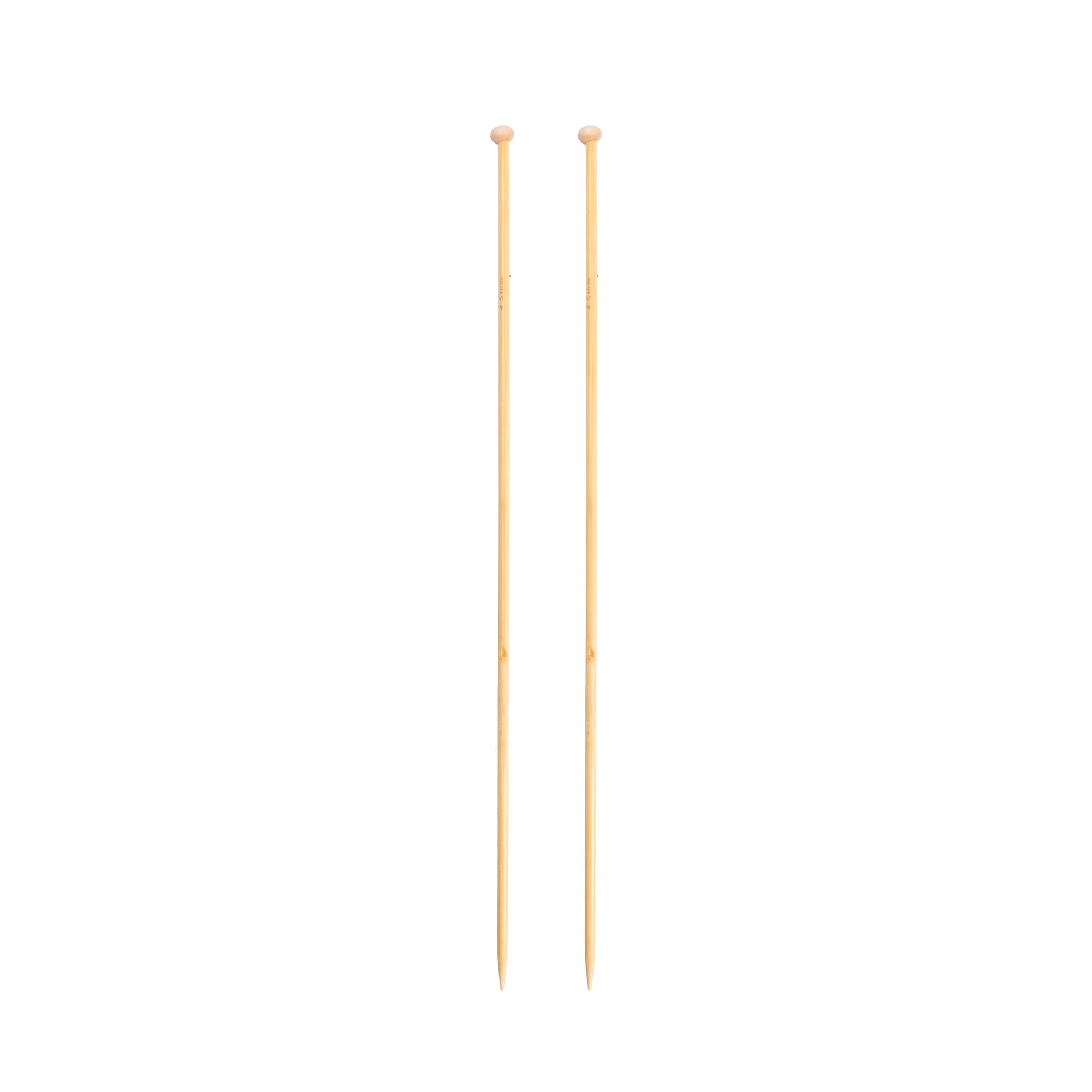 Bamboo Knitting Needles Natural 4.5mm X 35cm 2pc
