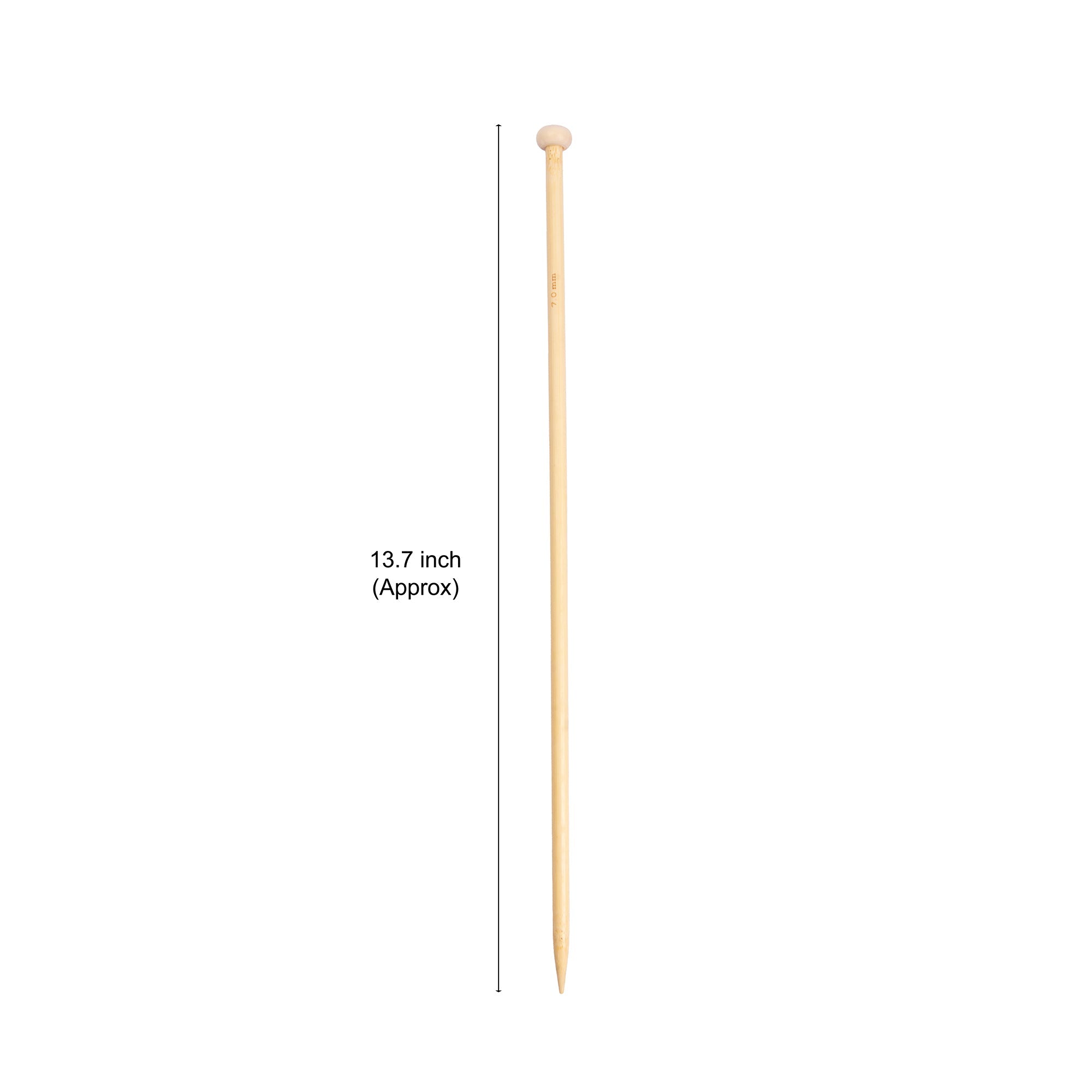 Bamboo Knitting Needles Natural 7mm X 35cm 2pc