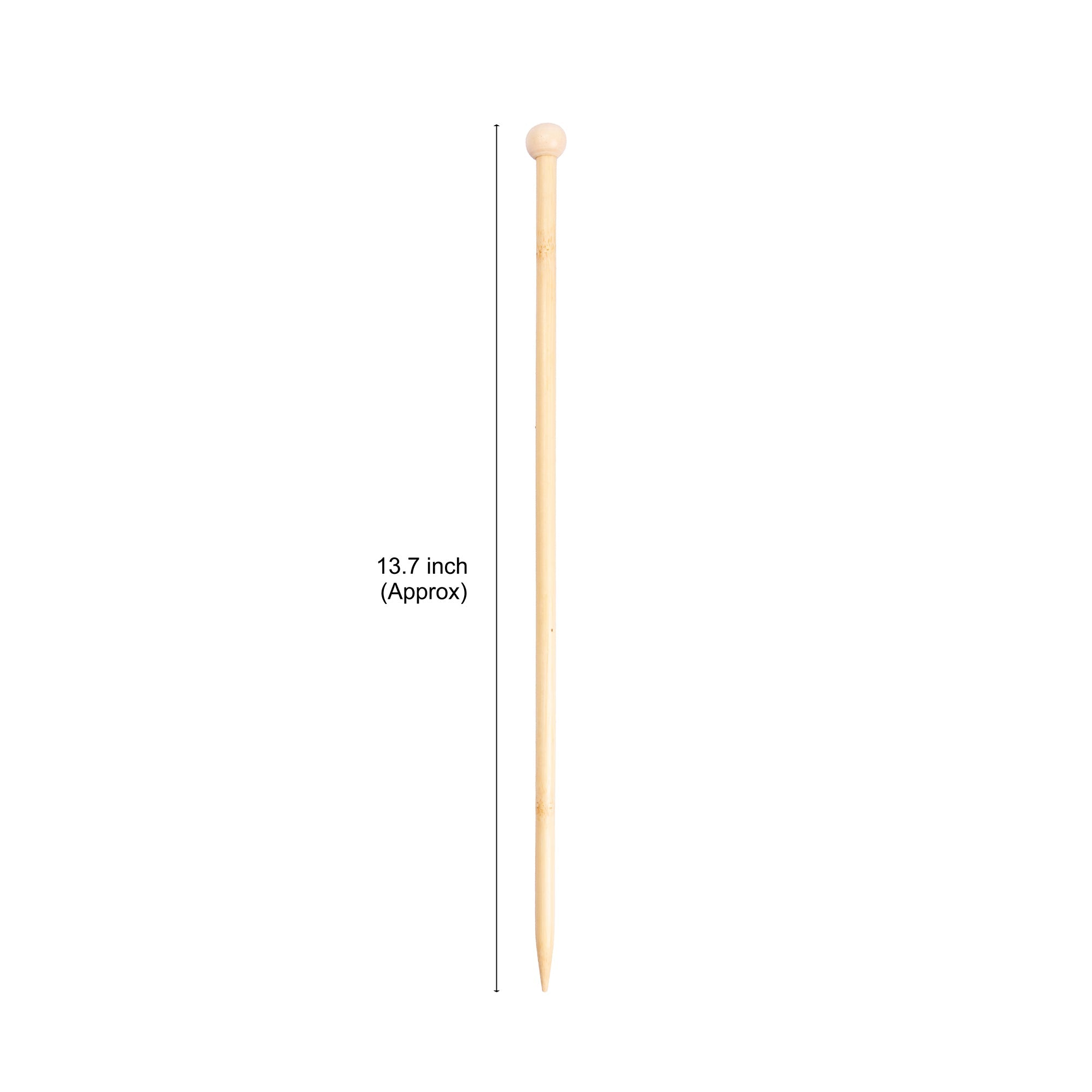 Bamboo Knitting Needles Natural 8mm X 35cm 2pc