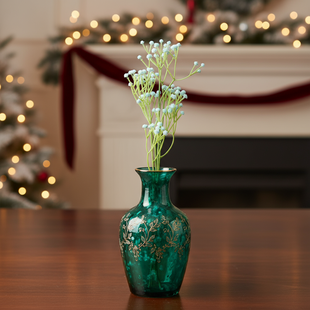 Artificial Flower Baby's Breath Silk Light Blue 4 Branches 65cm1 Bunch
