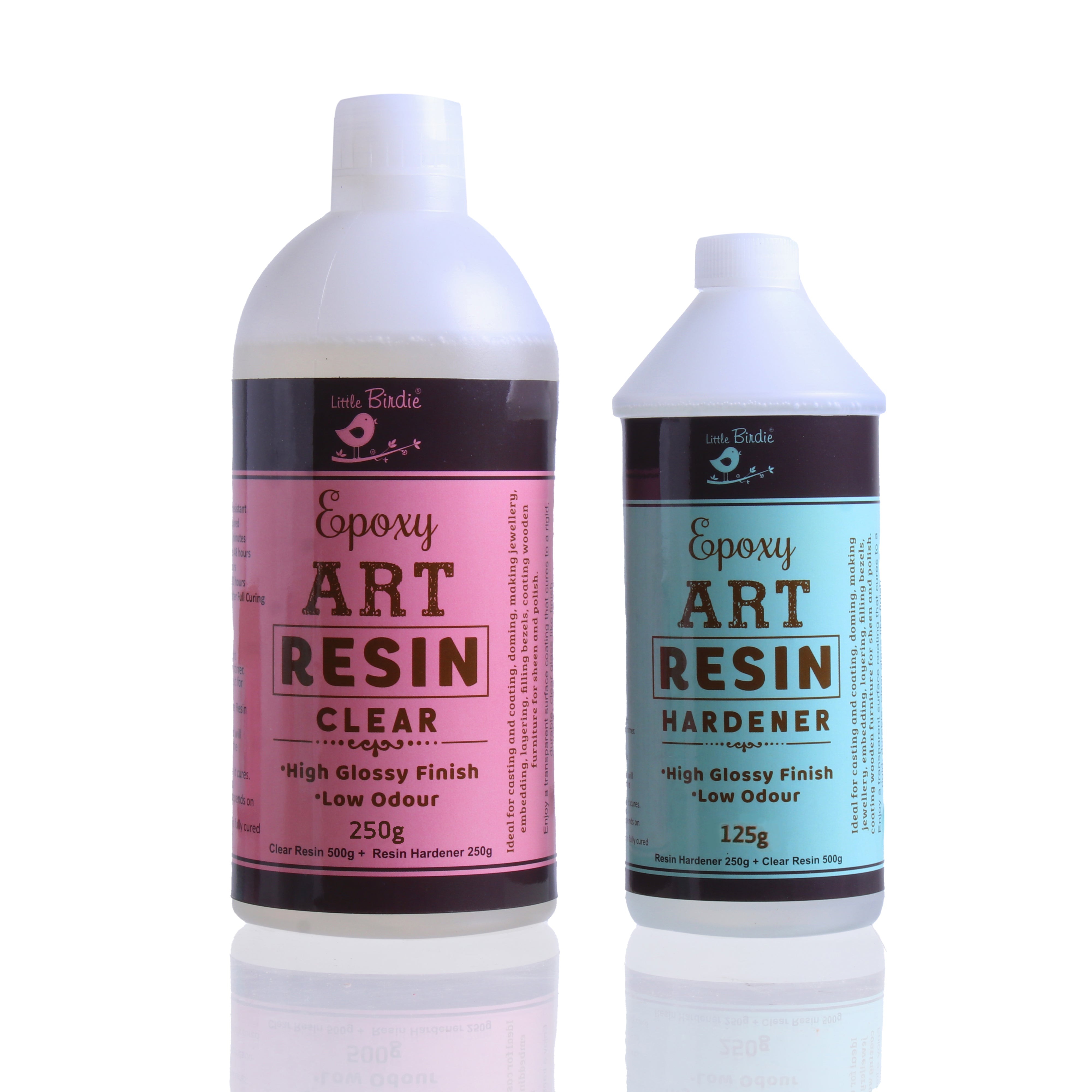 375gm - Epoxy Art Resin And Hardener Transparent Bottle