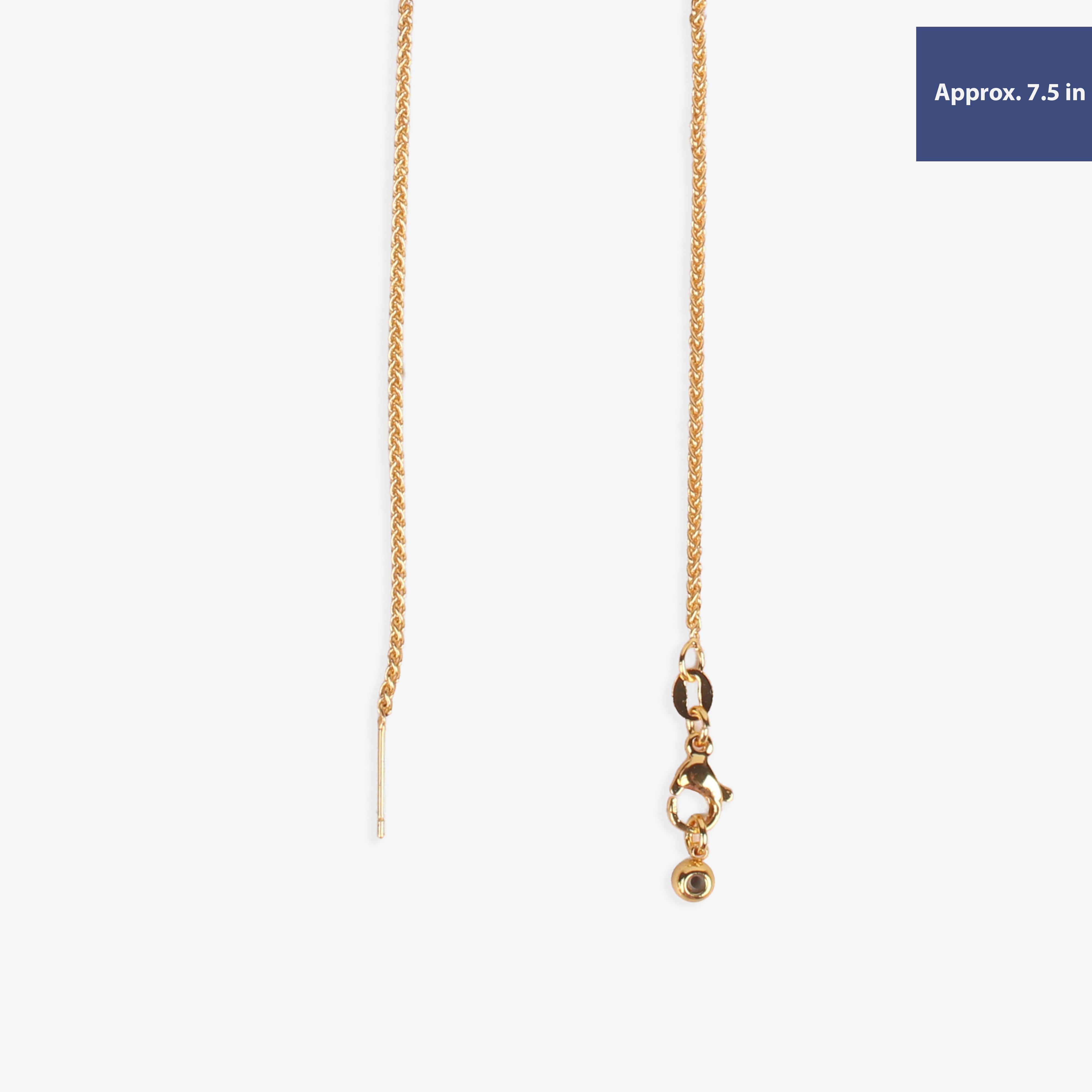 Ready-to-Wear Adjustable Wheat Chain Bracelet with Slider Clasp - Gold, Approx Thickness 1mm Length 19.05cm