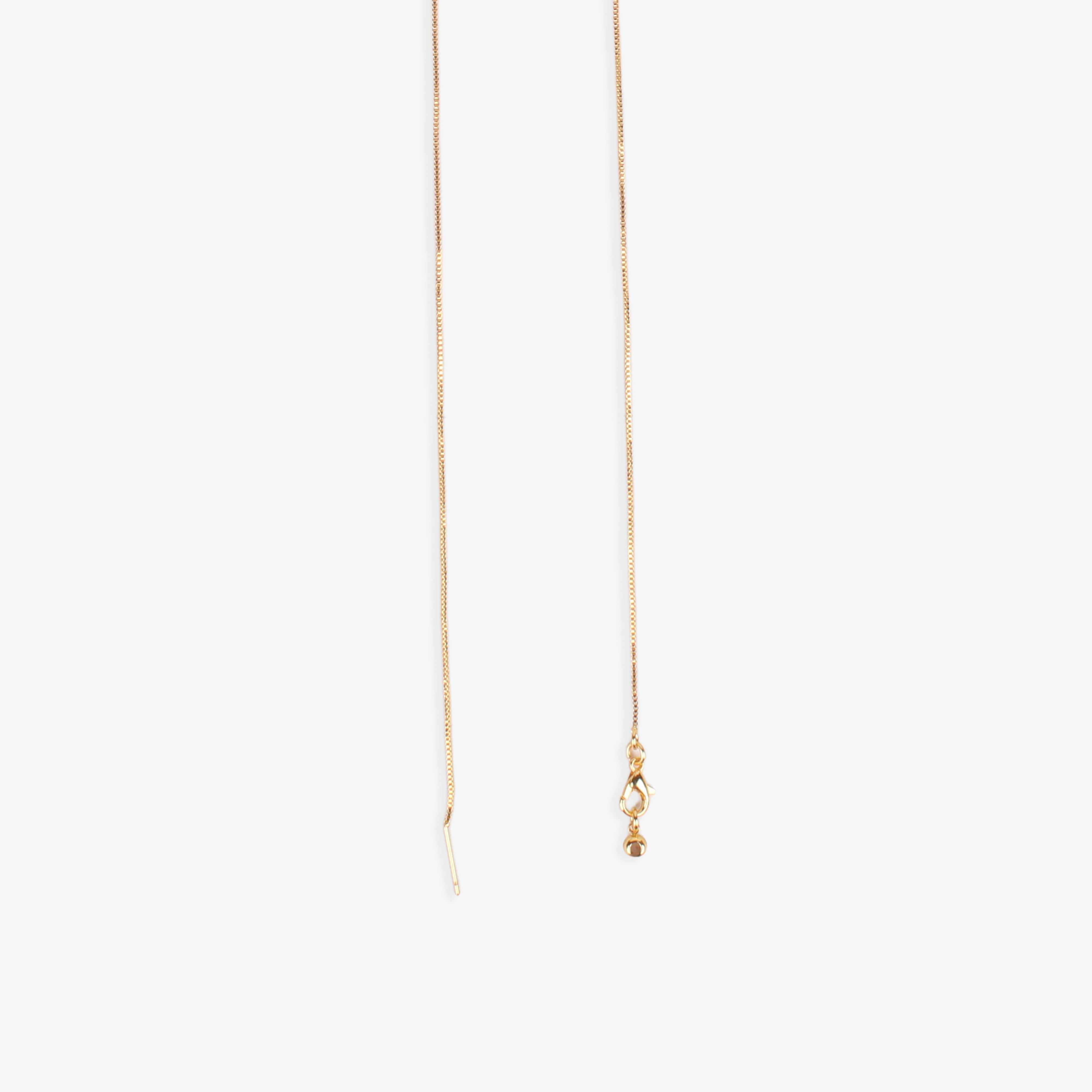 Ready-to-Wear Adjustable Box Chain Necklace with Slider Clasp - Gold, Approx Thickness 0.8mm Length 45cm