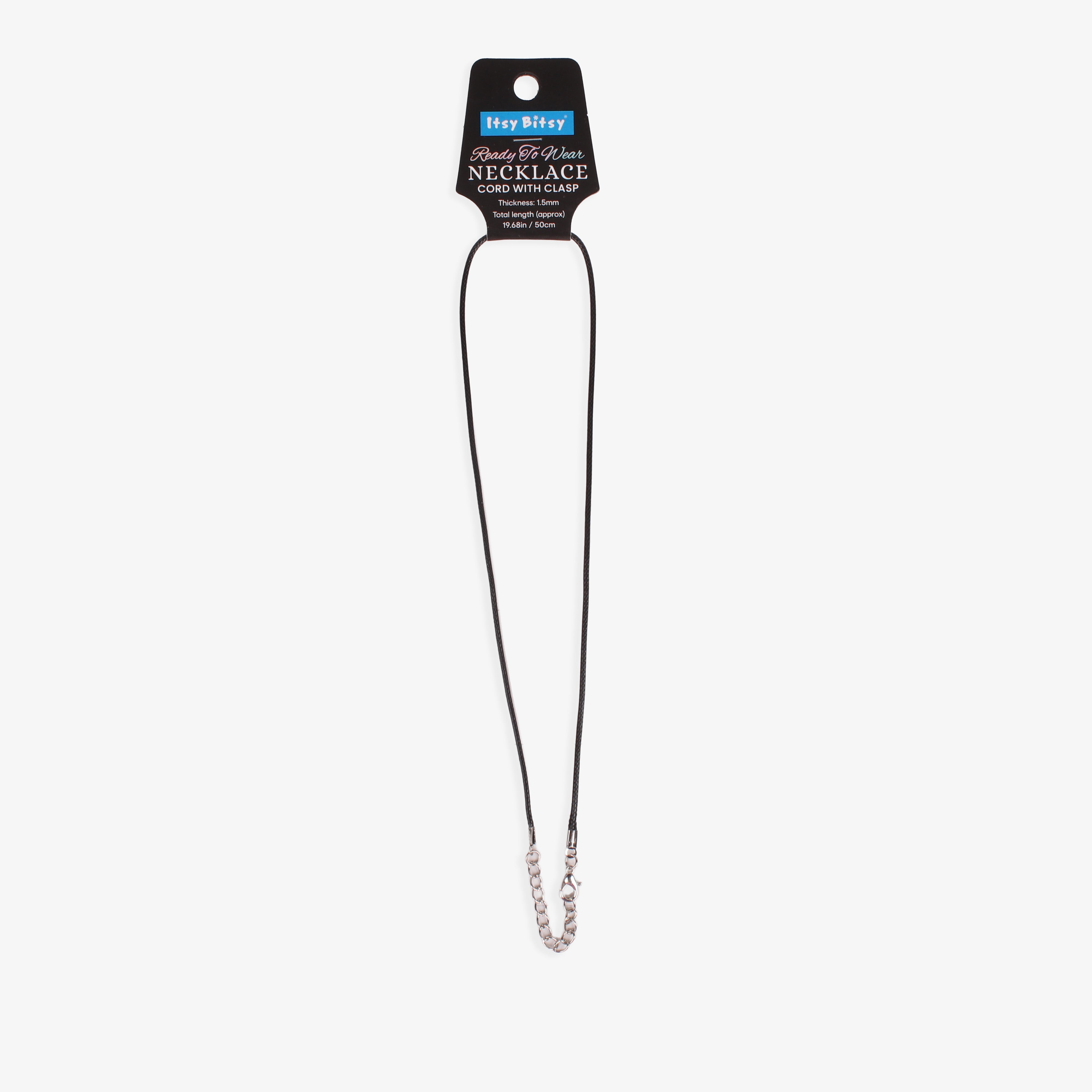 Ready-to-Wear Necklace Cord With Clasp Black, Approx Thickness 1.5mm Length 50cm