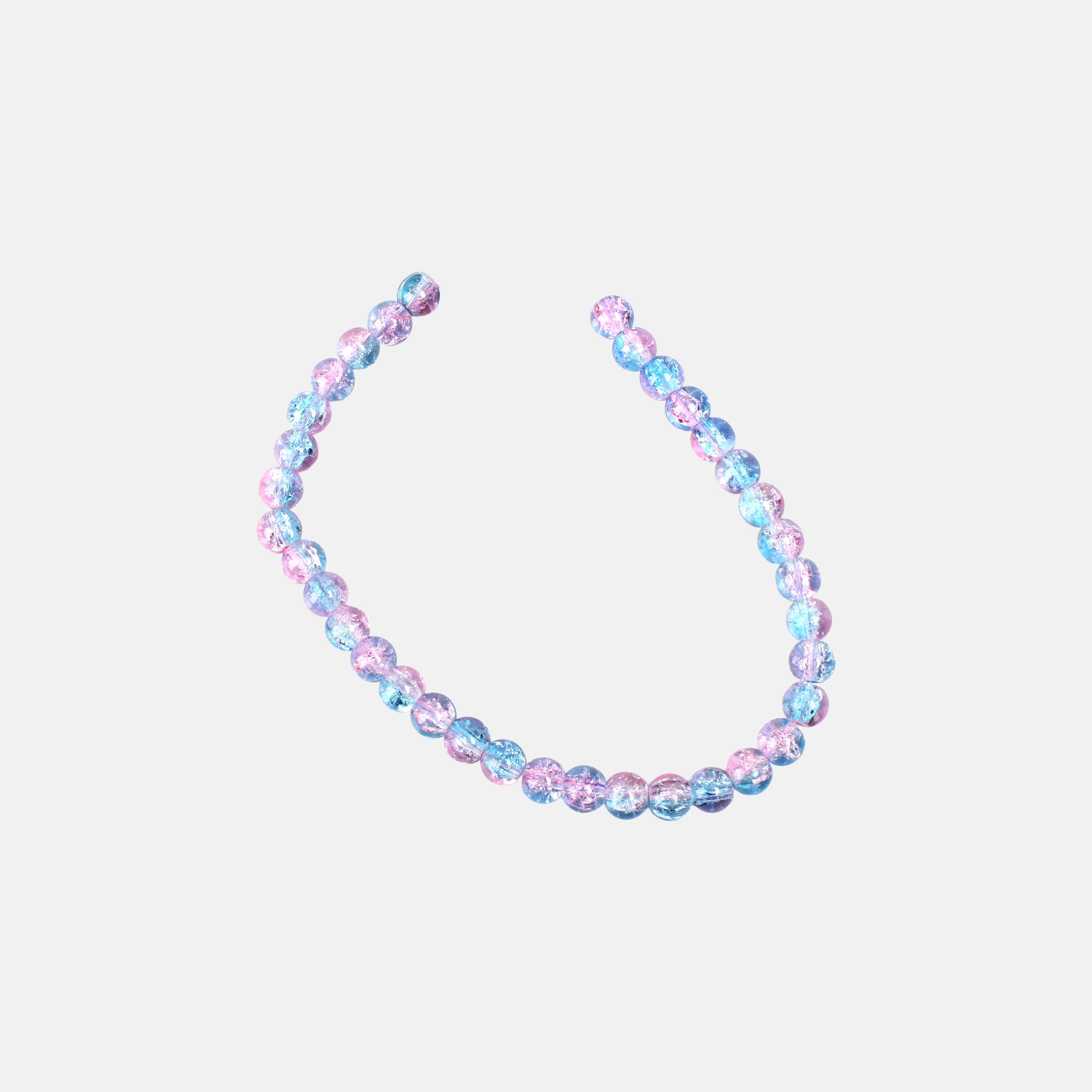 Glass Bead Round Dual Tone Sky Rose 8mm 35beads 1string