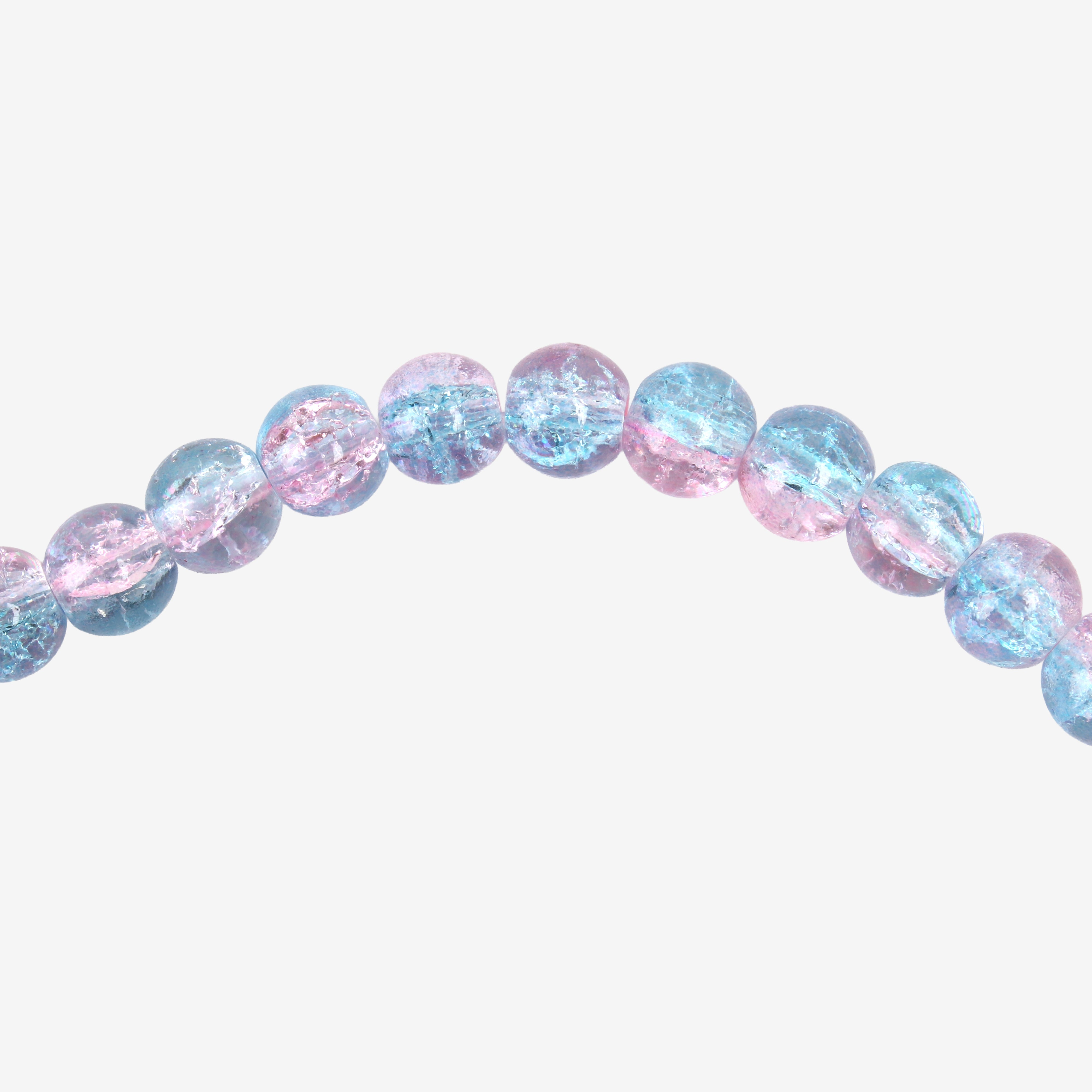 Glass Bead Round Dual Tone Sky Rose 8mm 35beads 1string