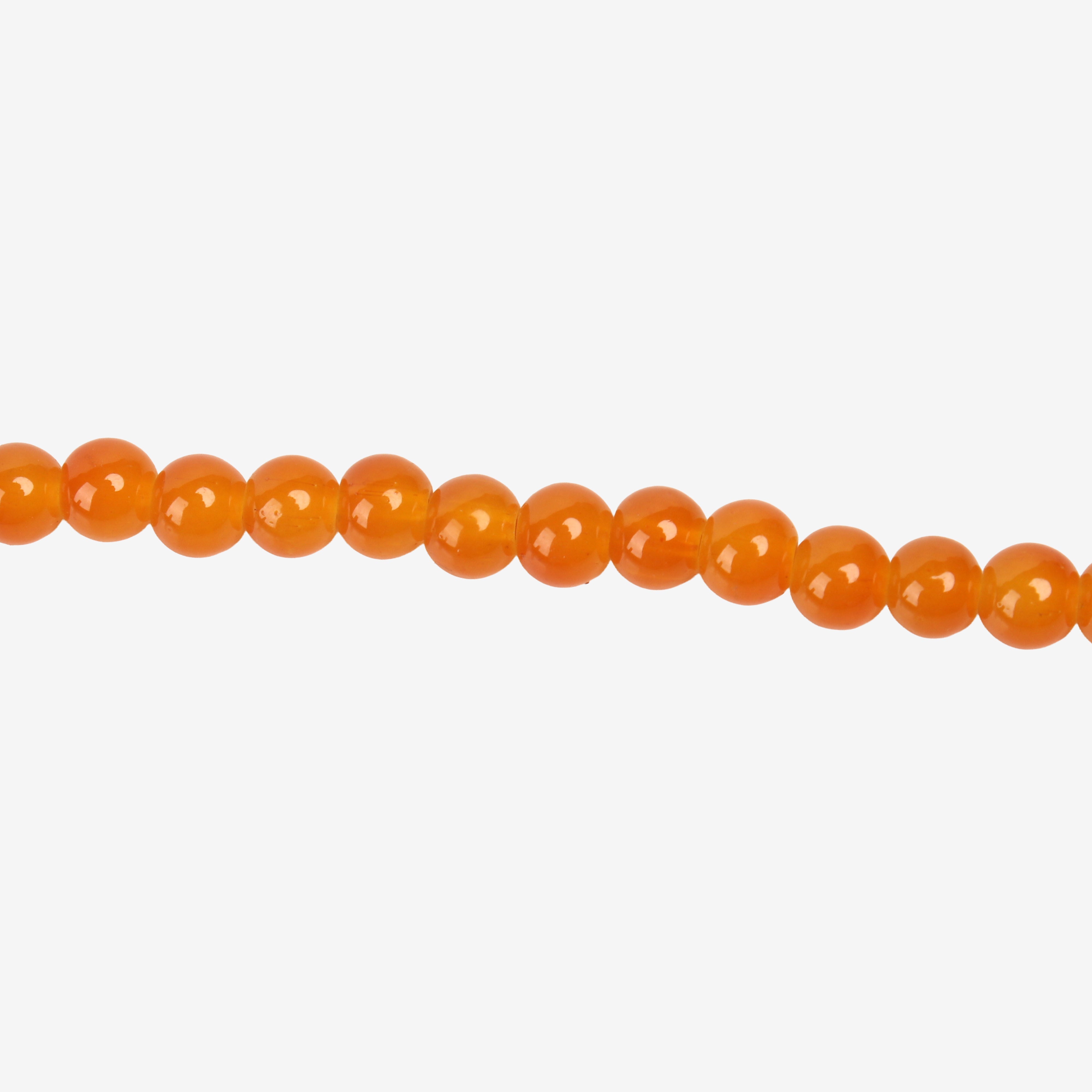 Glass Bead Round Orange 8mm 35beads 1string