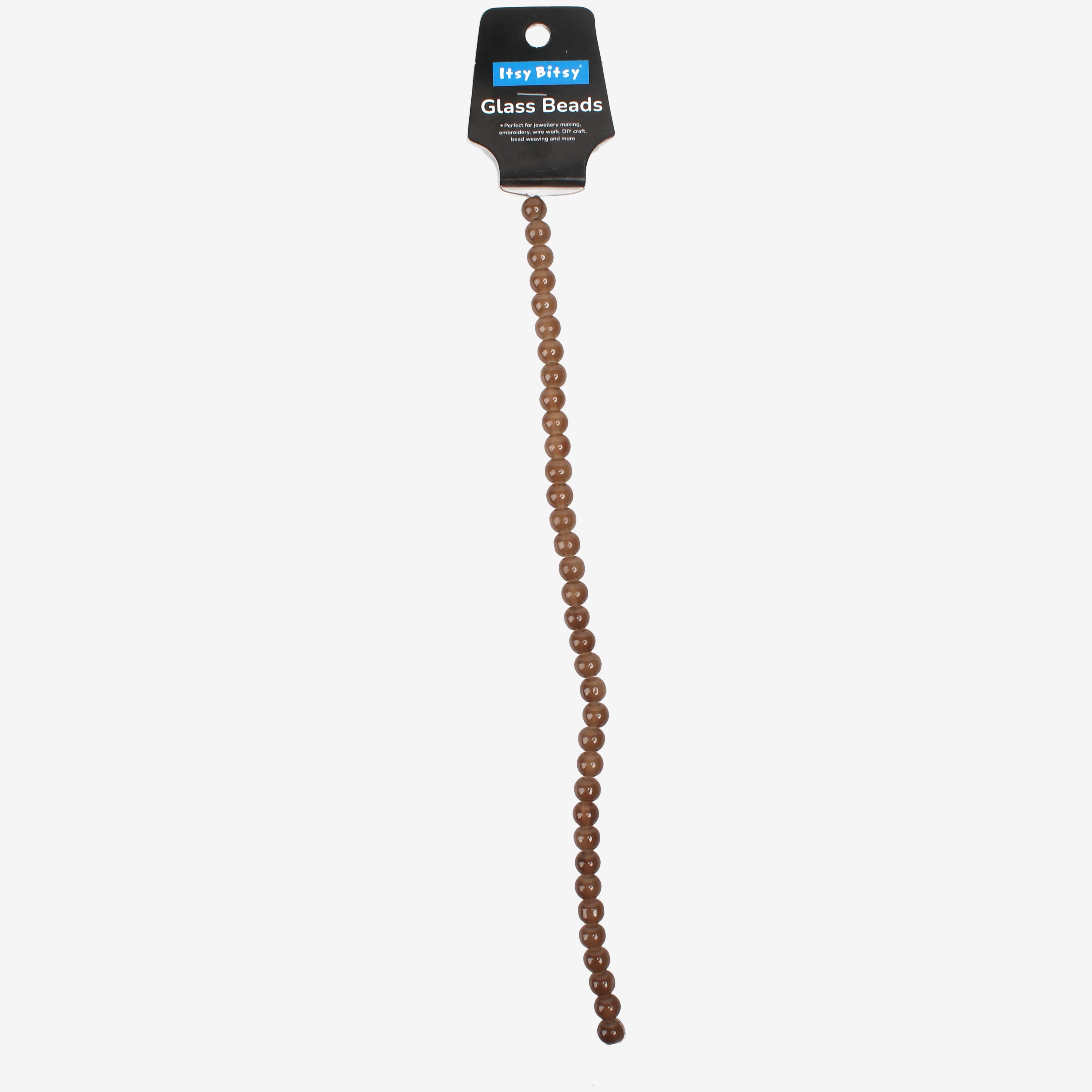 Glass Bead Round Brown 8mm 35beads 1string