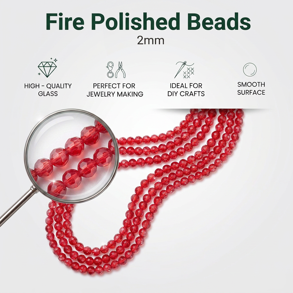 Fire Polished Beads Rainbow Crystal 2mm Dark Red 1 string