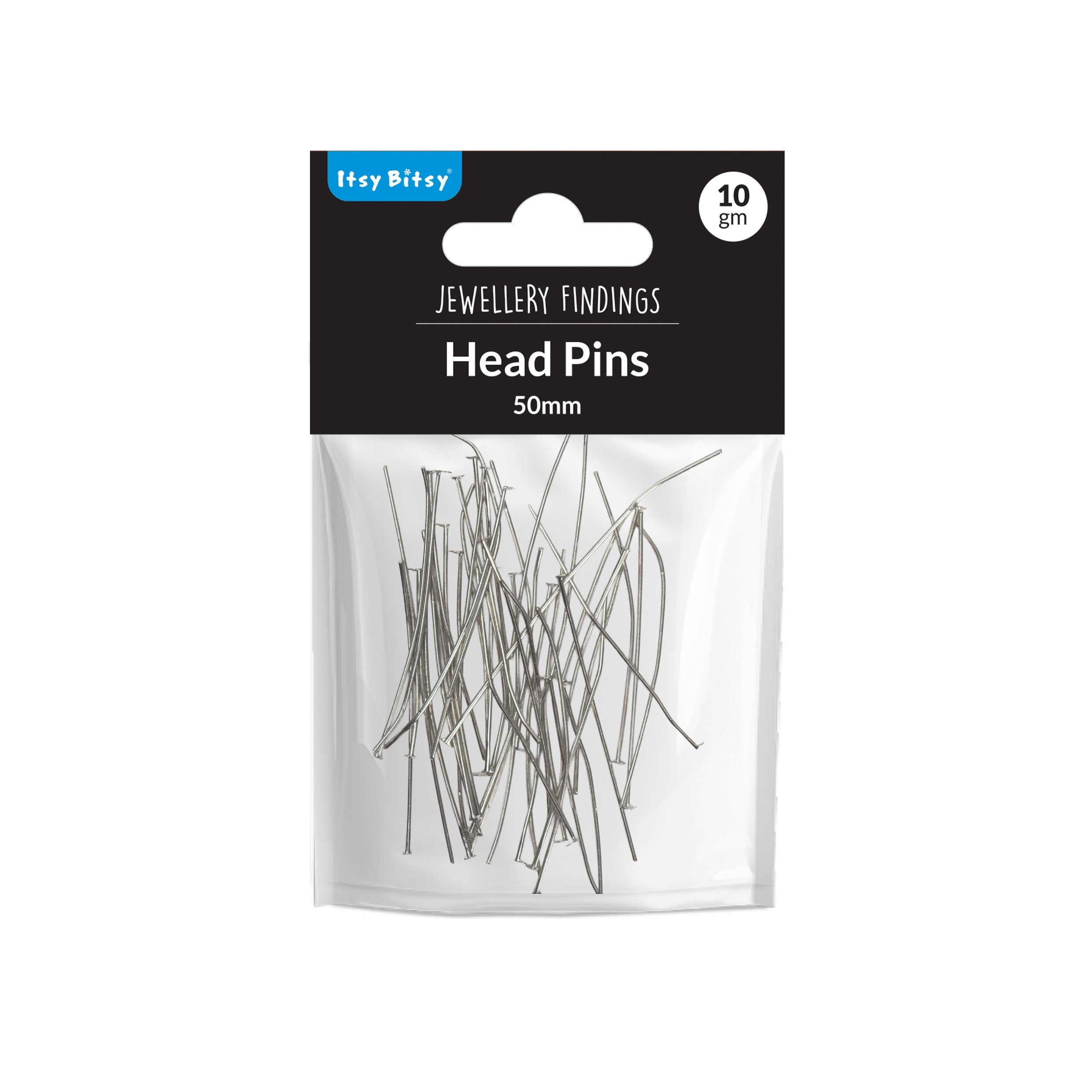 Jewellery Findings Head Pin Nickel 50mm 10gm