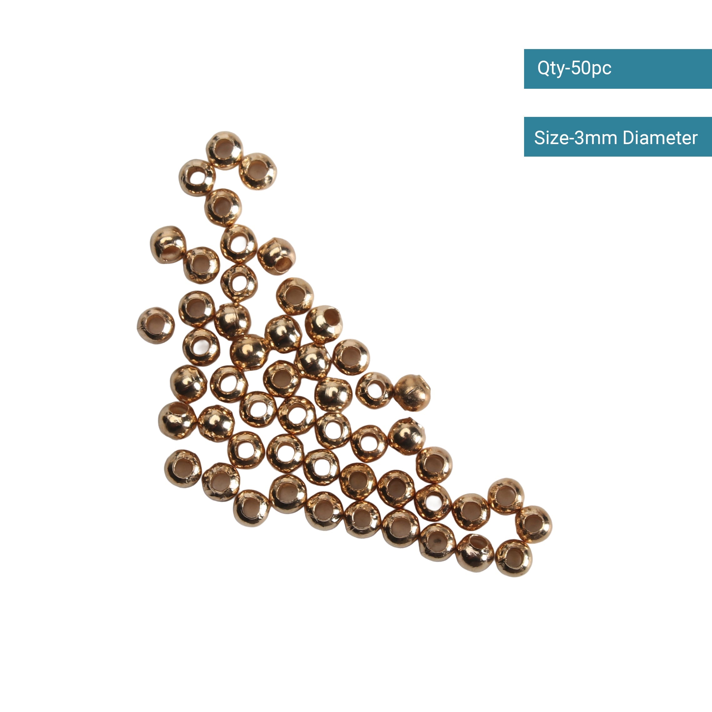 Jewellery Findings Metal Spacer Beads Gold 4.0mm kc 50pc