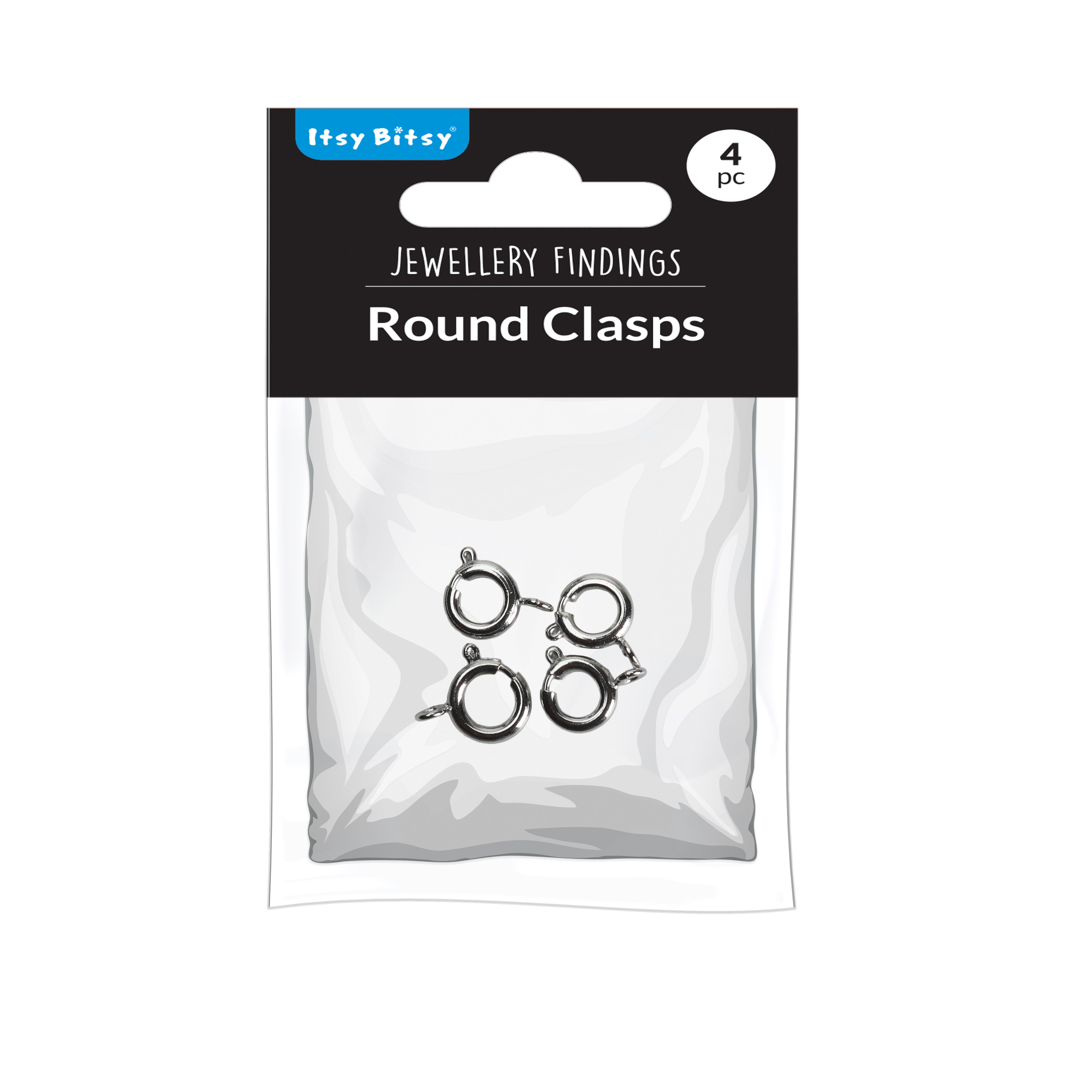 Jewellery Findings Round Clasps Nickel 4pc