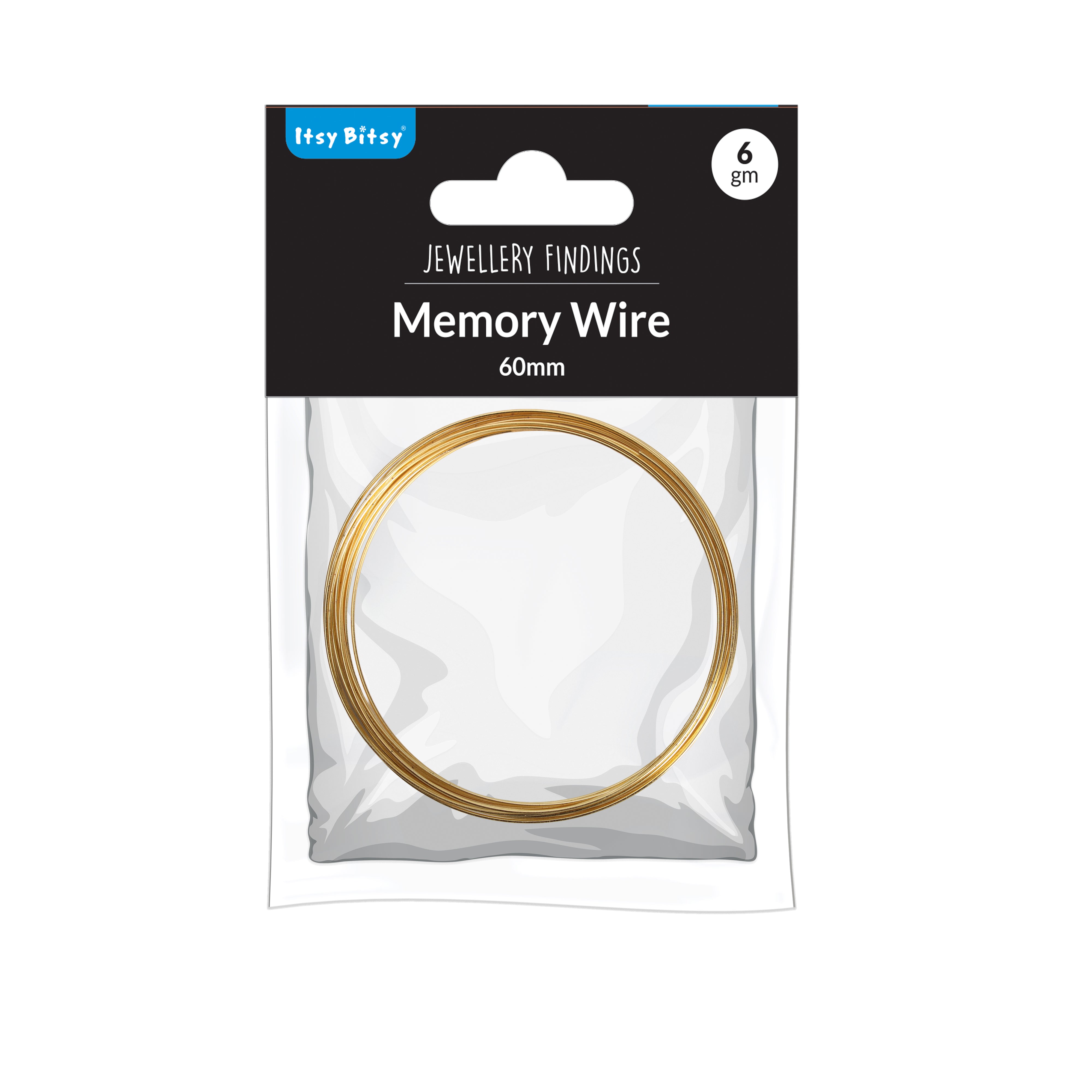Jewellery Findings Memory Wire Gold 60mm 6gm