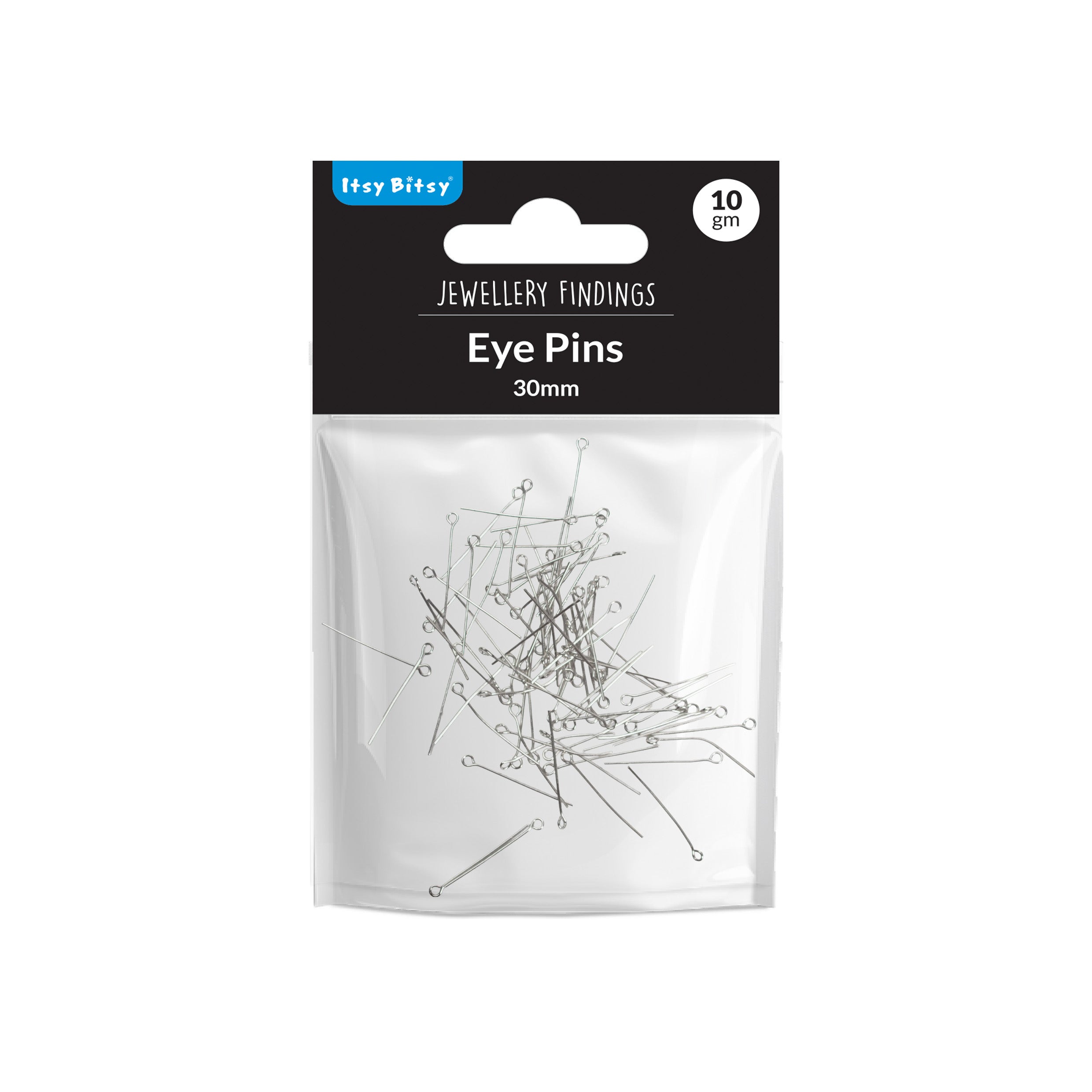 Jewellery Findings Eye Pin Nickel 30mm 10gm