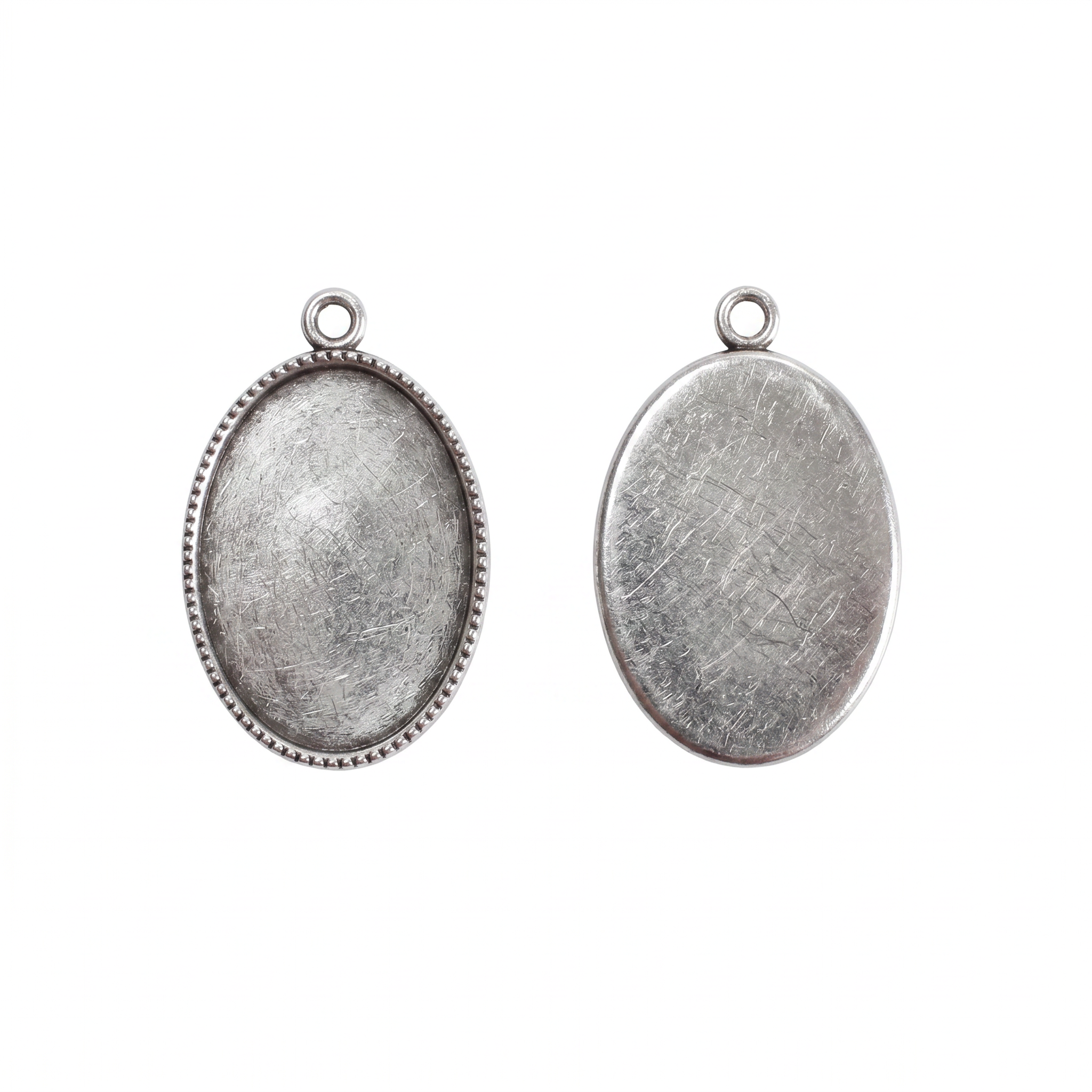 Metal Bezel Pendant Blank Oval 23 X 15mm 2pc
