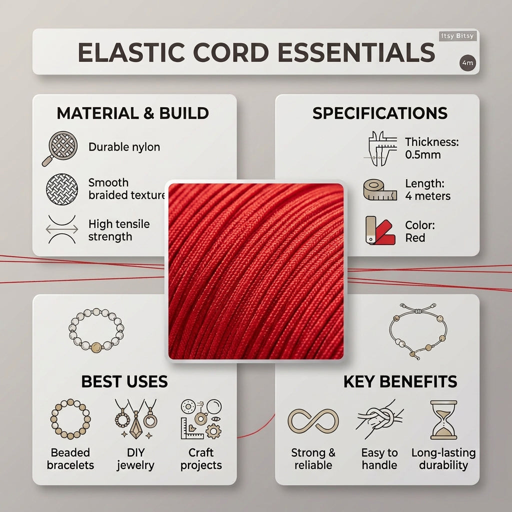 Nylon Cord Red 0.5 mm 4 mtr