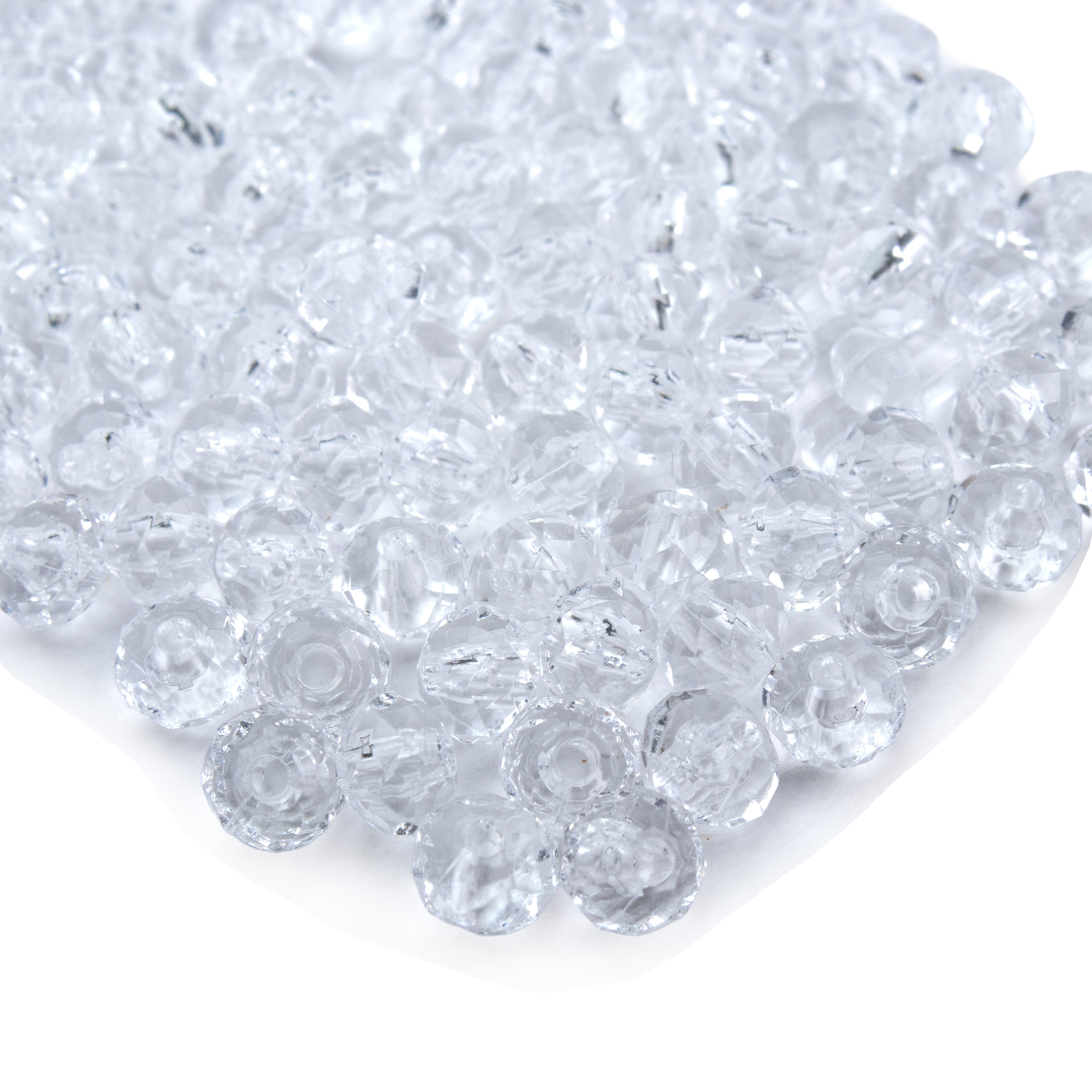 Faceted Crystal Beads Flat Transparent 10mm 15gm PBHC IB